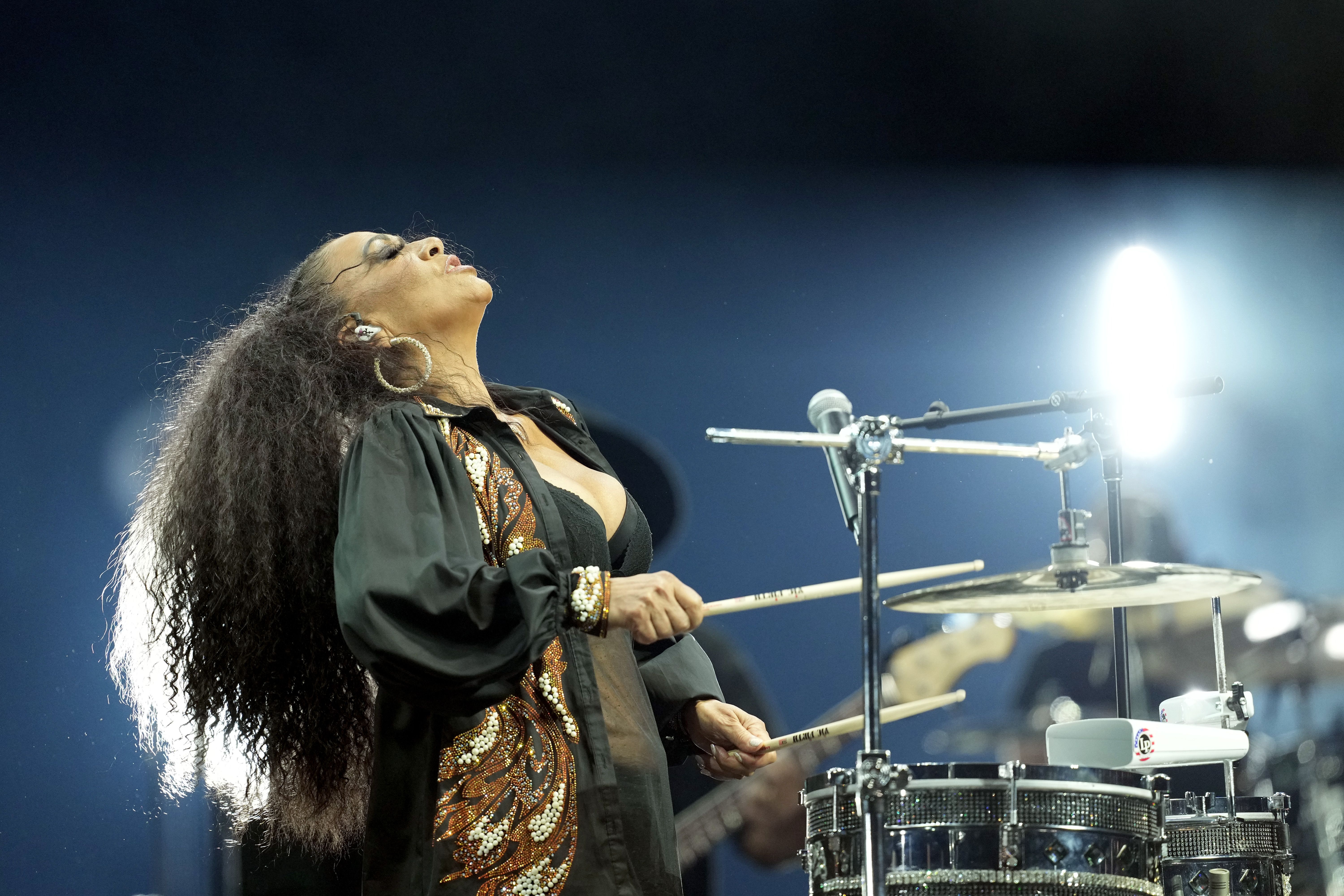 Photo shows Sheila E. performing at Essence.