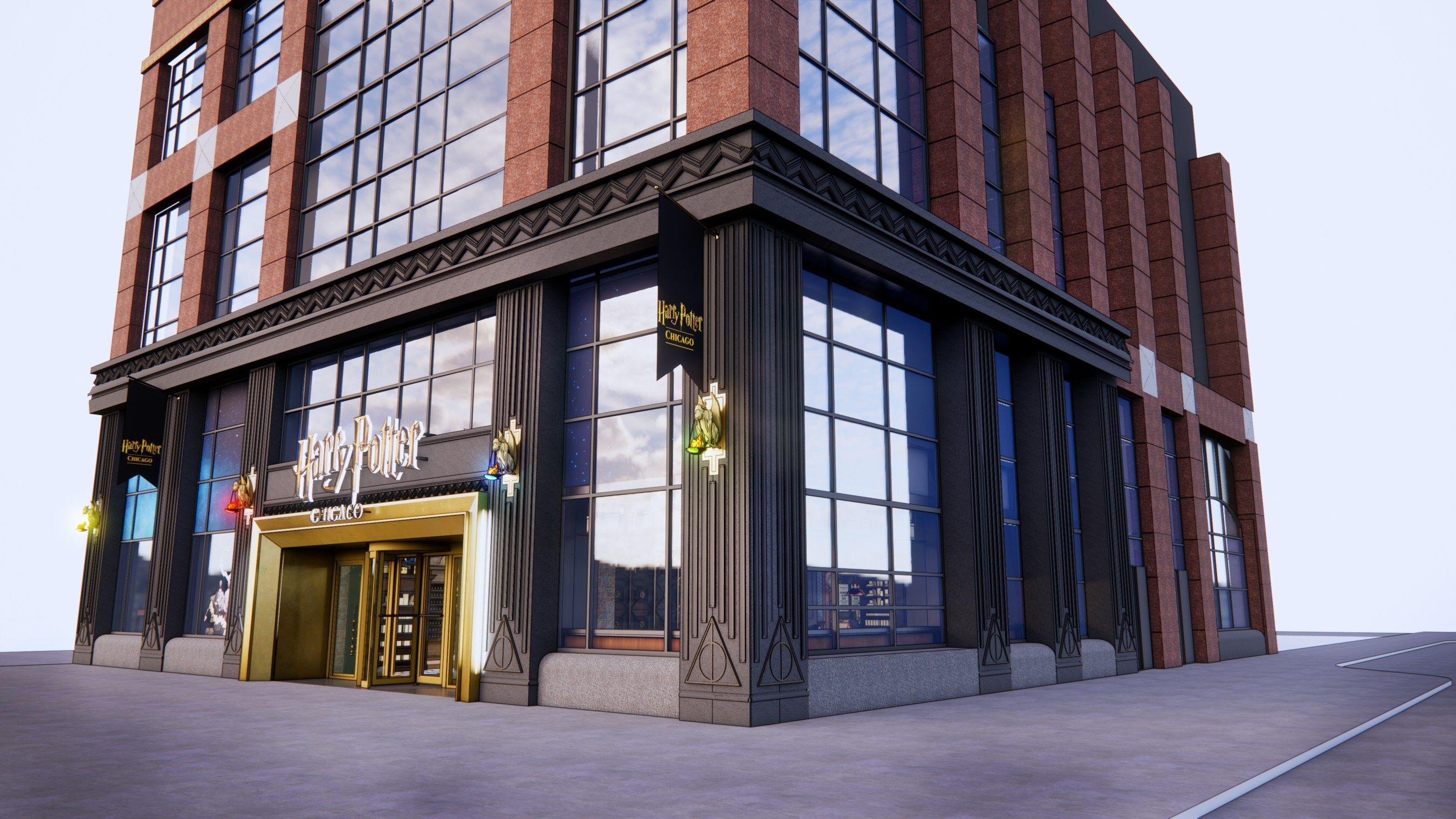 Rendering of a new store inside a building 