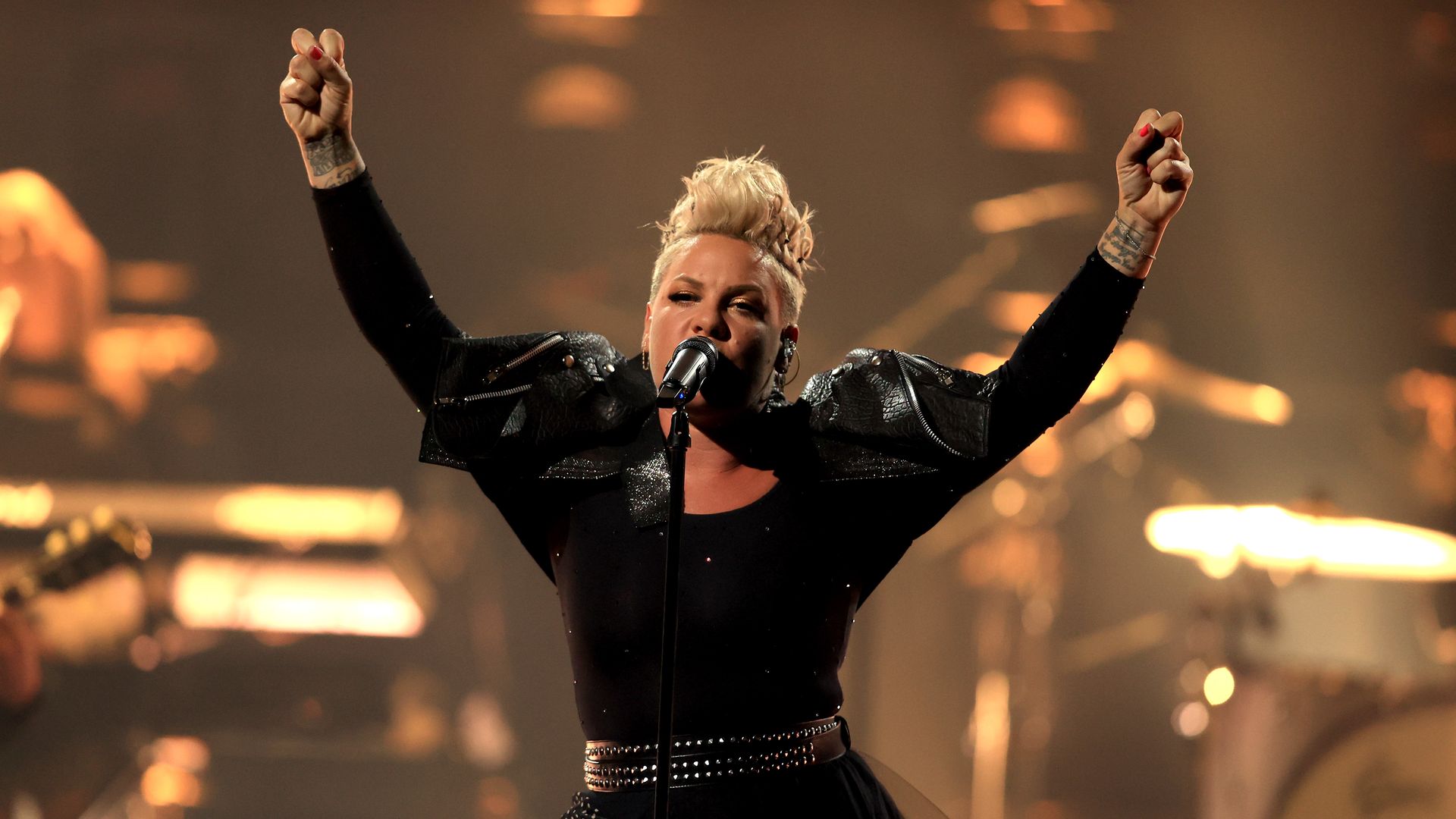  Pink performs on stage for the 2021 Billboard Music Awards, broadcast on May 23, 2021 at Microsoft Theater in Los Angeles, California