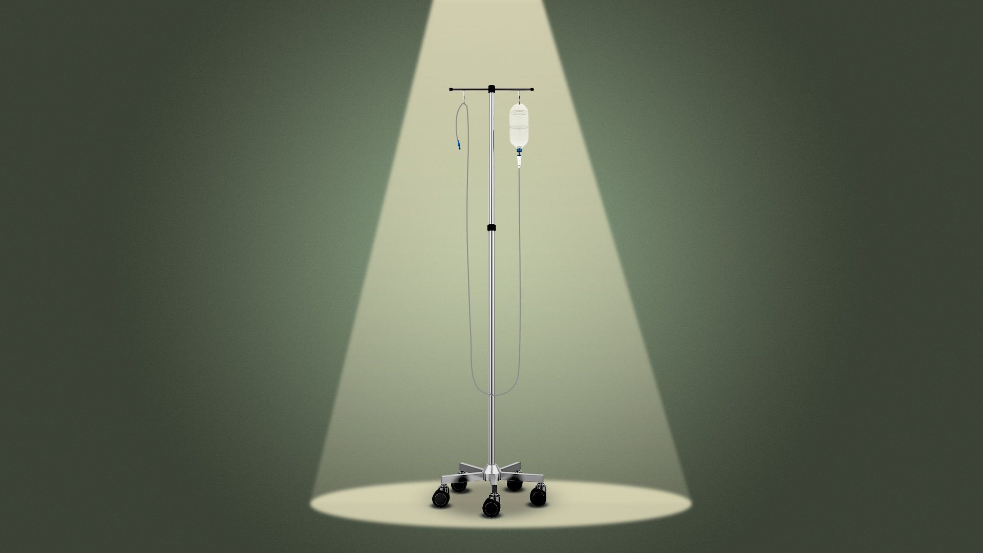 Illustration of an IV in the spotlight. 