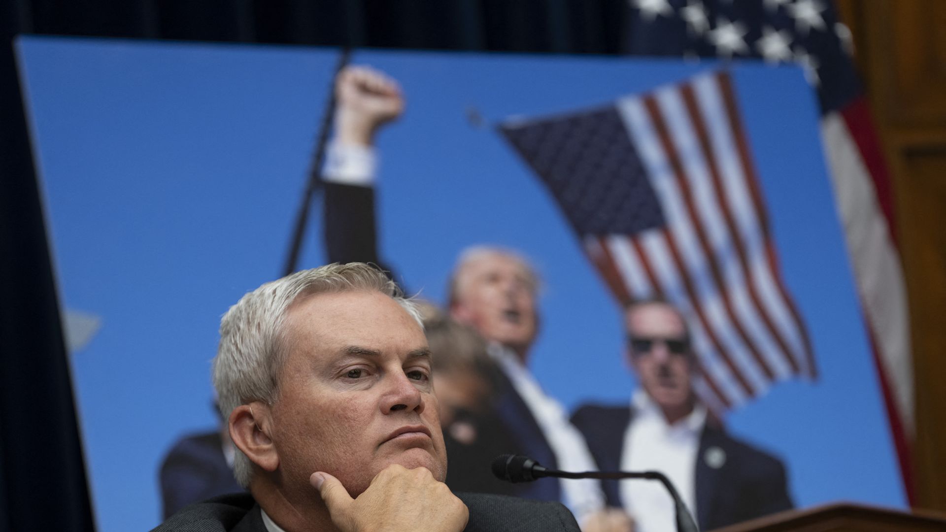 Rep. James Comer during a House Oversight Committee hearing on the Trump assassination attempt.