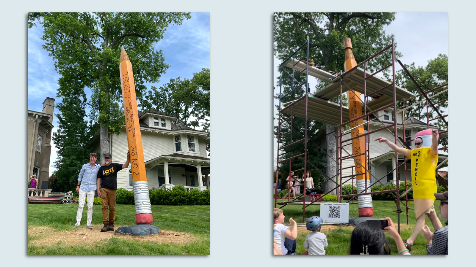 Giant pencil sculpture “Loti Pencil” will celebrate June birthday with
