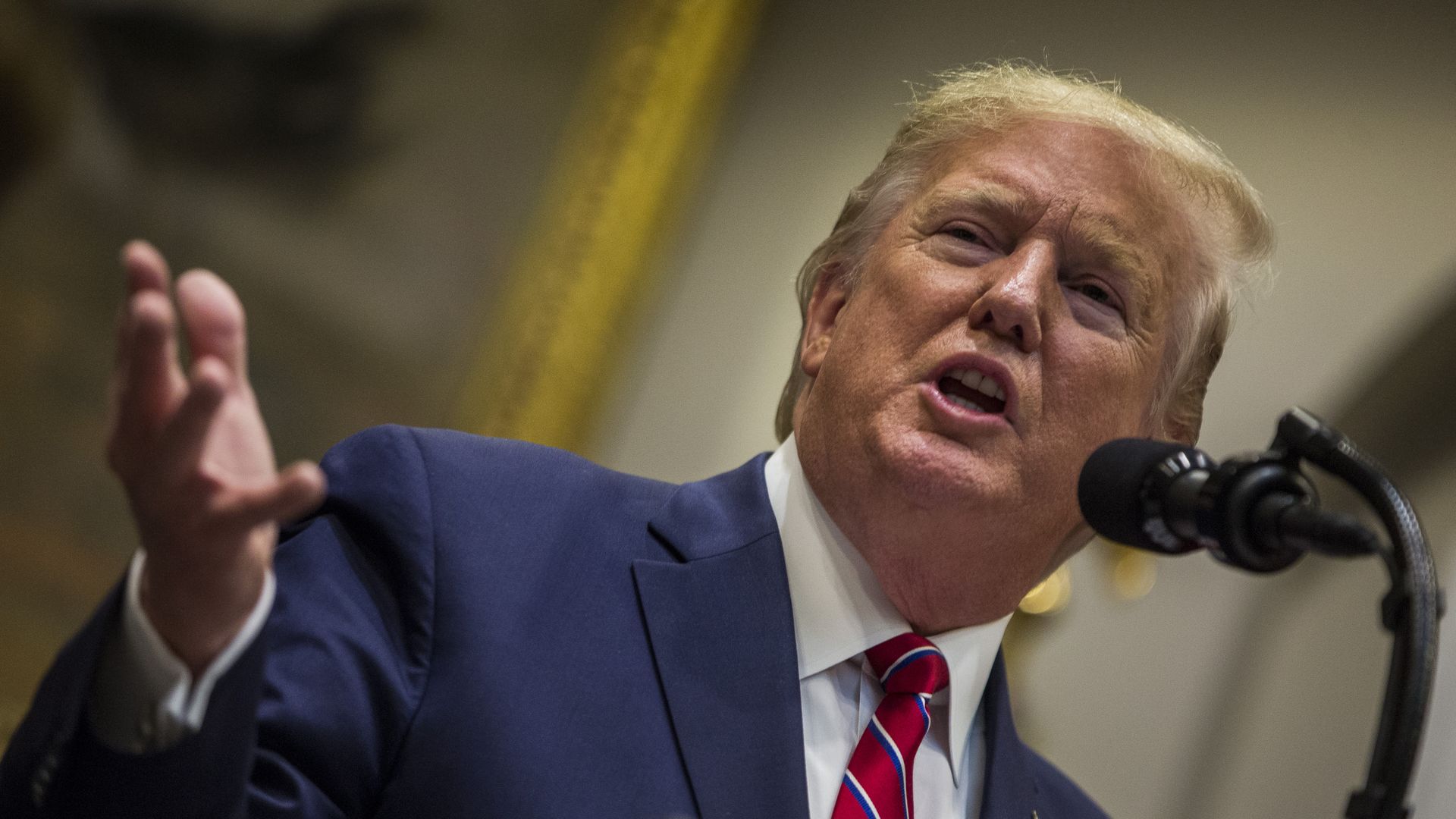 President Trump delivers remarks in the Roosevelt Room at the White House on November 15 