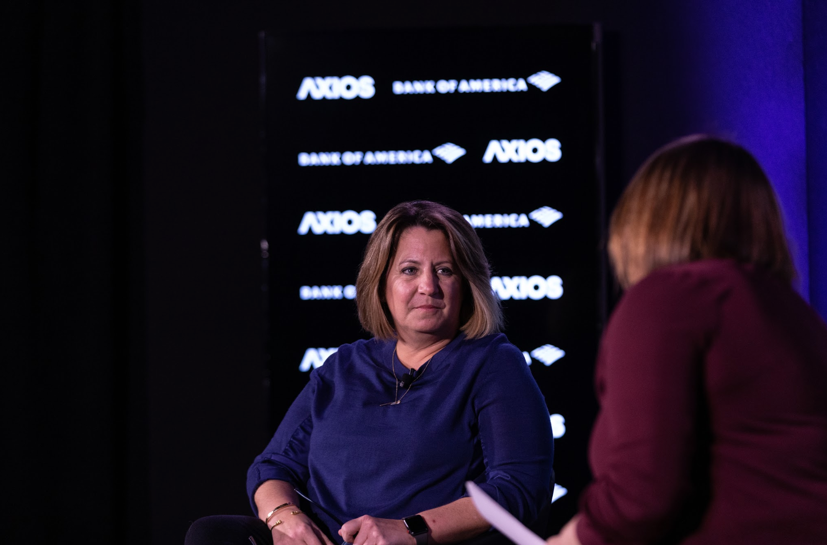 Lisa Monaco on the Axios stage with Margaret Talev.