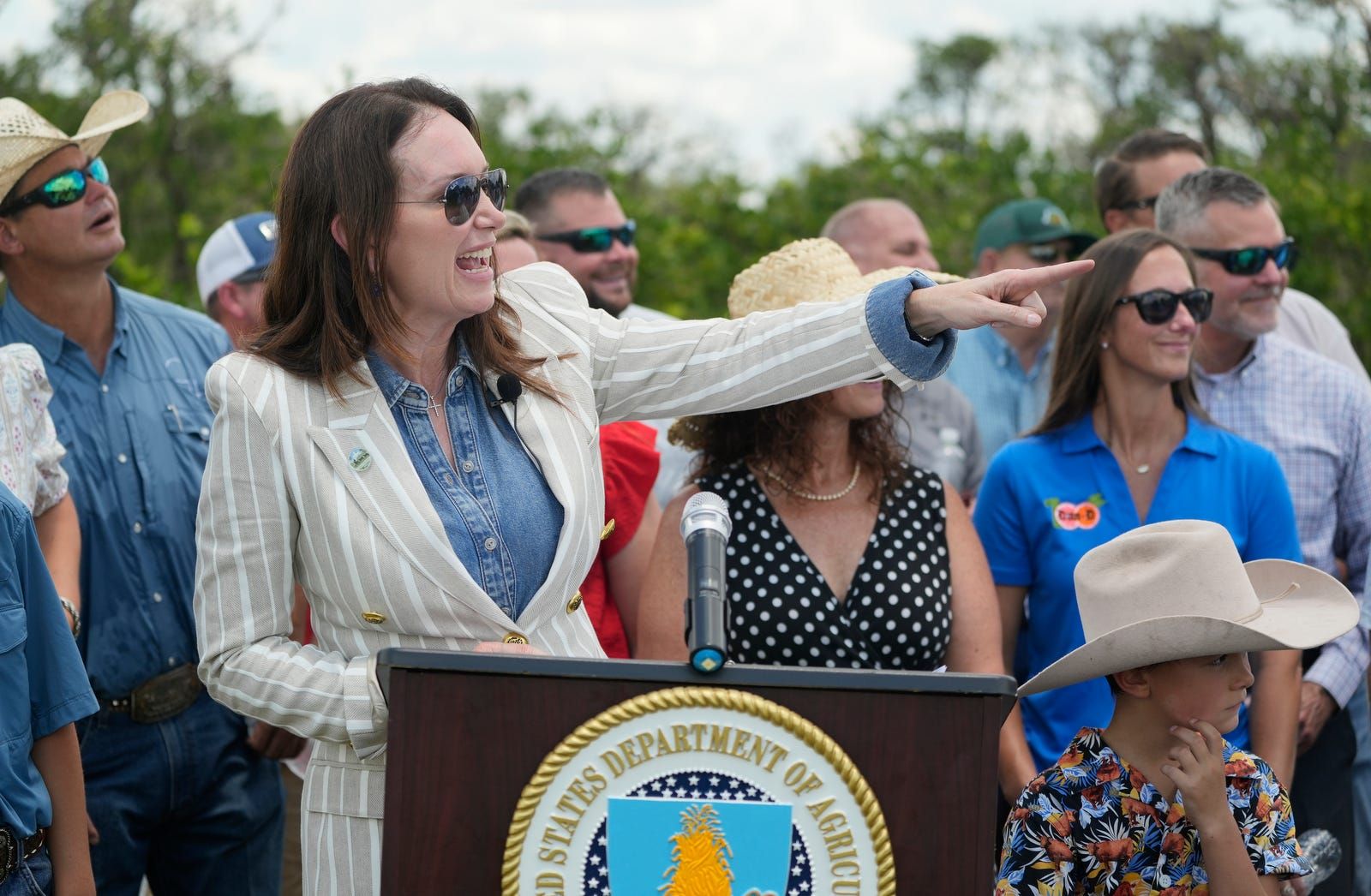 Agriculture Secretary Brooke Rollins speaks at an event in Florida on Monday.