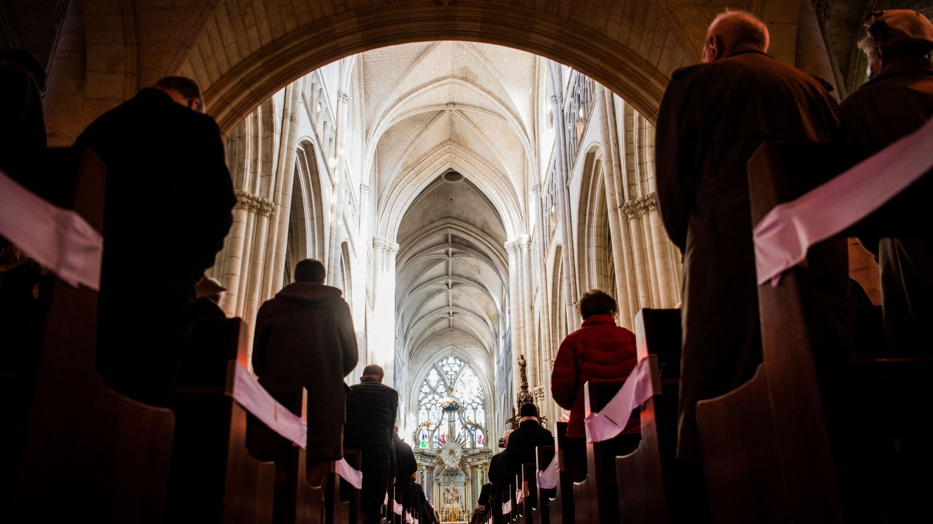 Mass at a church in france