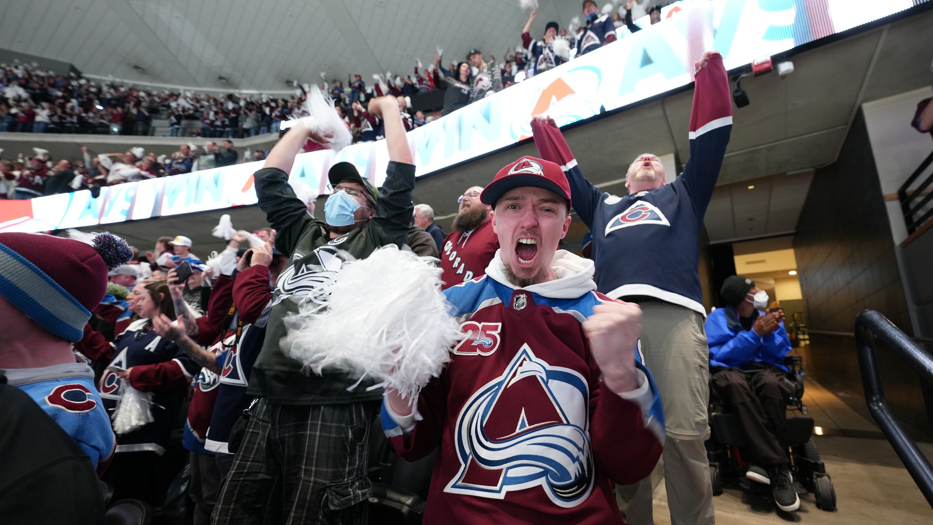 Download Gabriel Landeskog, Captain of the Colorado Avalanche, in action.  Wallpaper