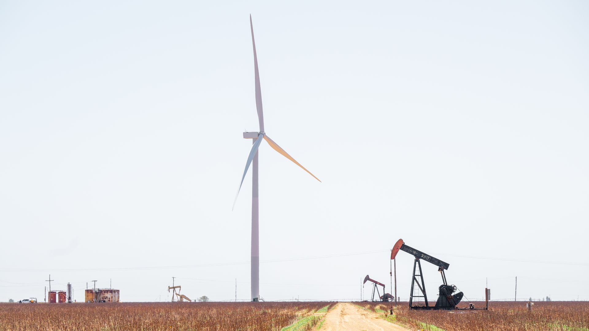 An oil pumpjack is seen in a field on April 09, 2025 in Close City, Texas.