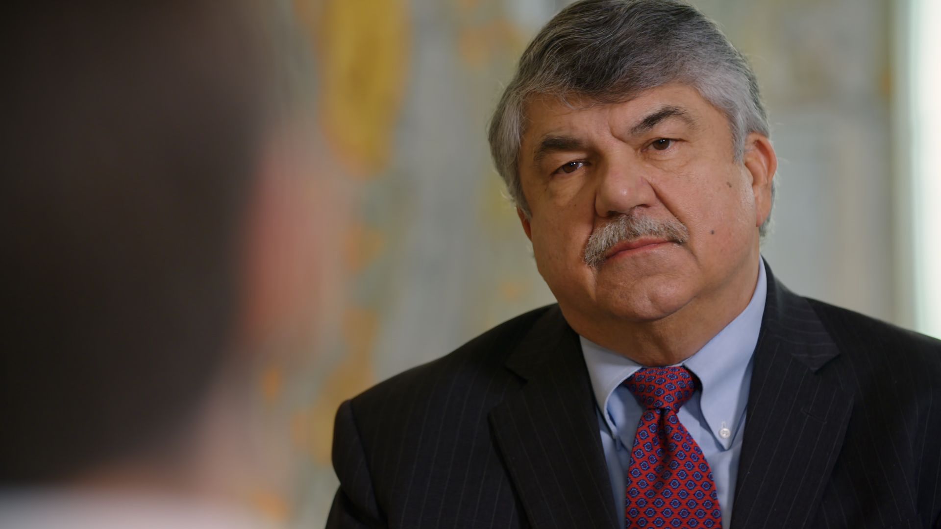 AFL-CIO President Richard Trumka is seen during an interview for 