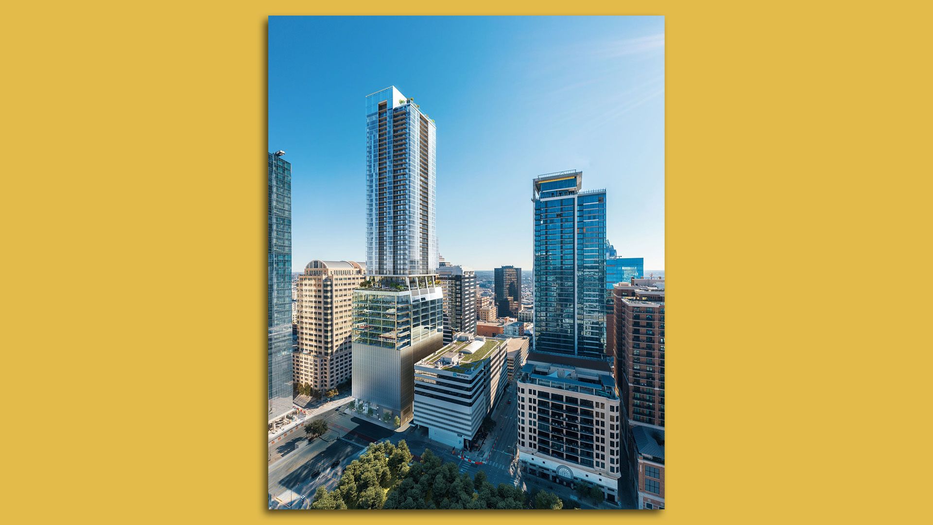 A rendering of a skyscraper in Austin.