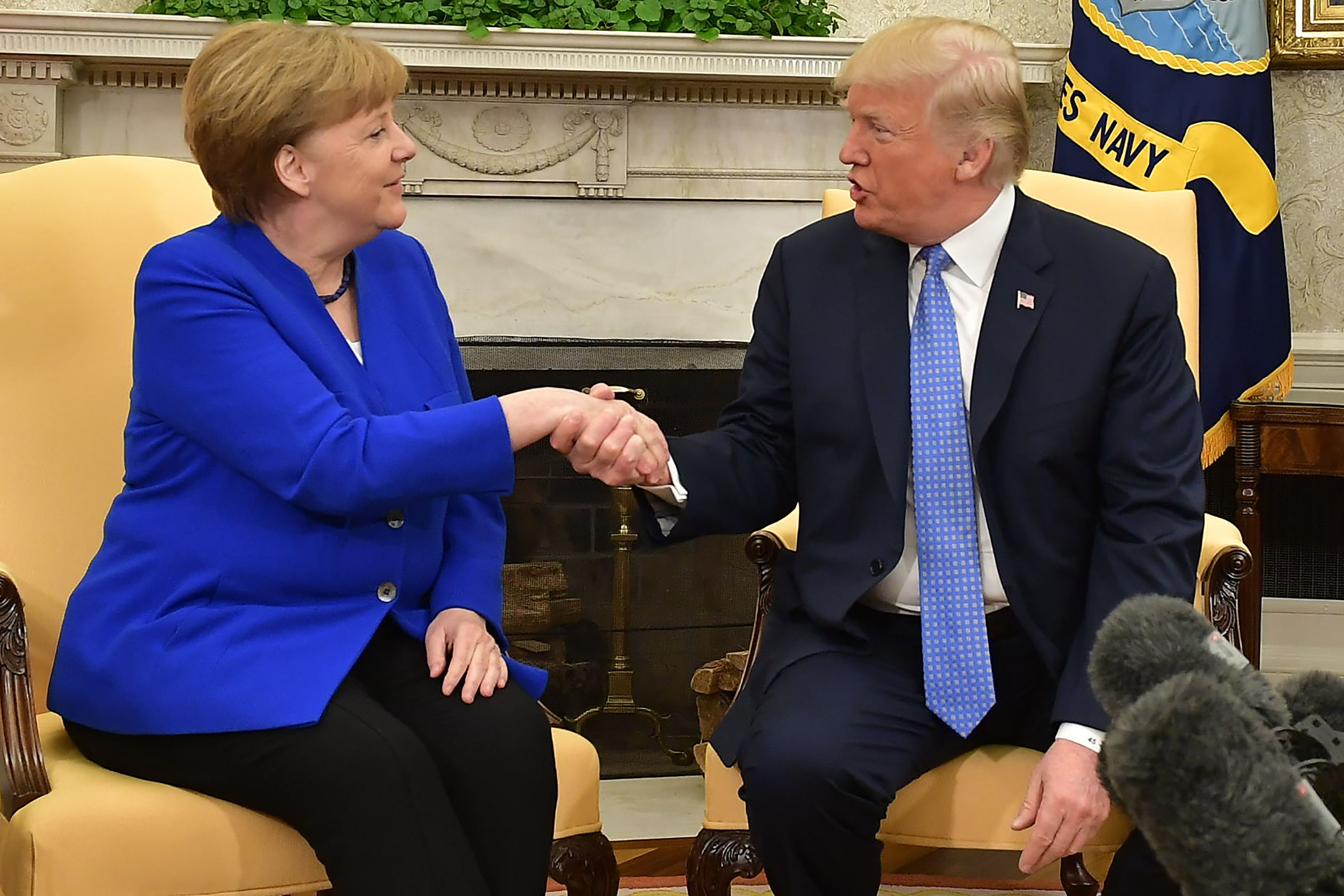 Trump and Merkel in the Oval
