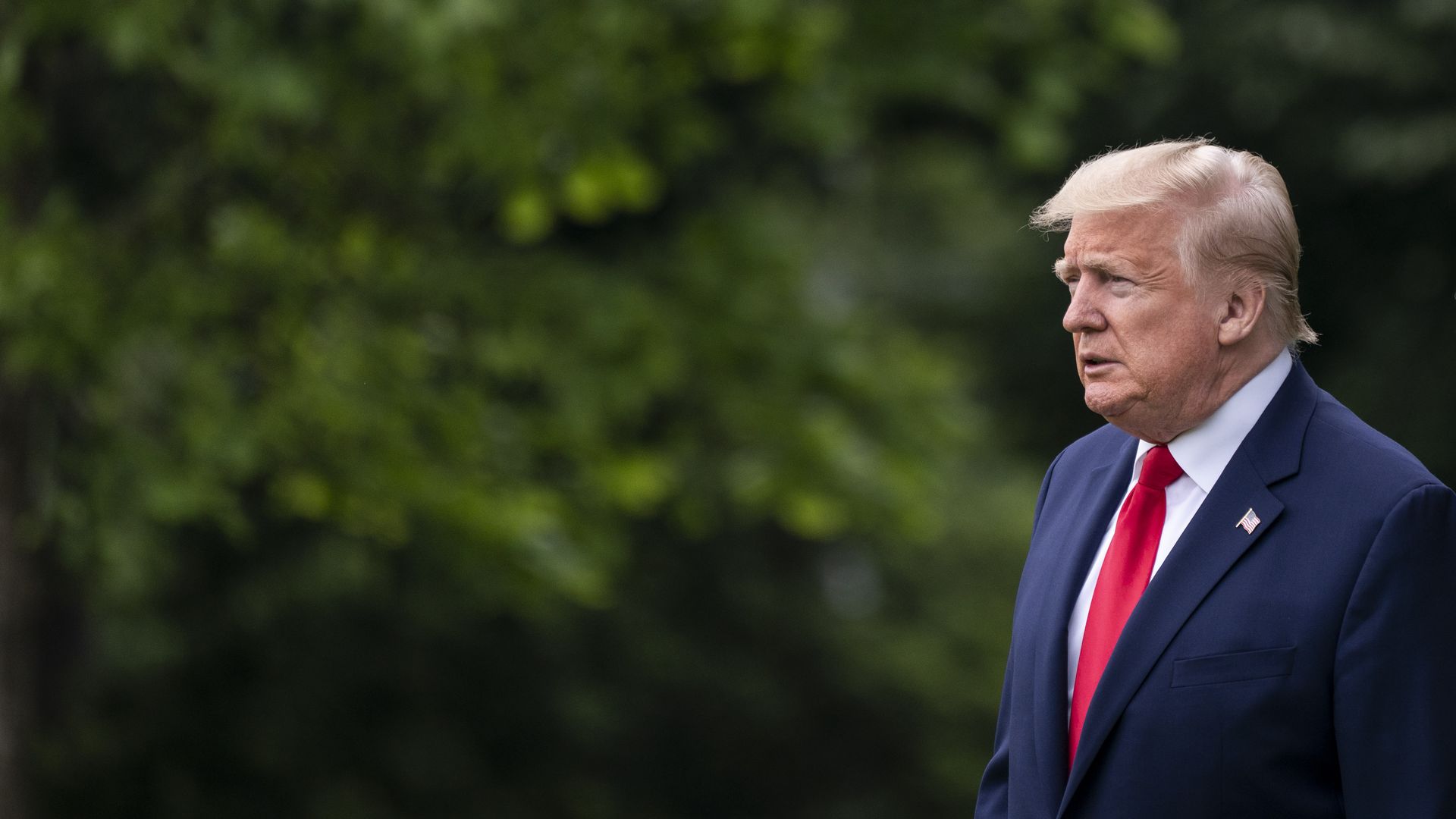 President Donald Trump on the White House South Lawn
