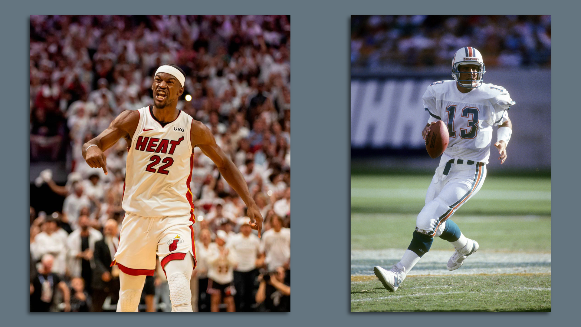 Jimmy Butler (left) and Dan Marino (right)