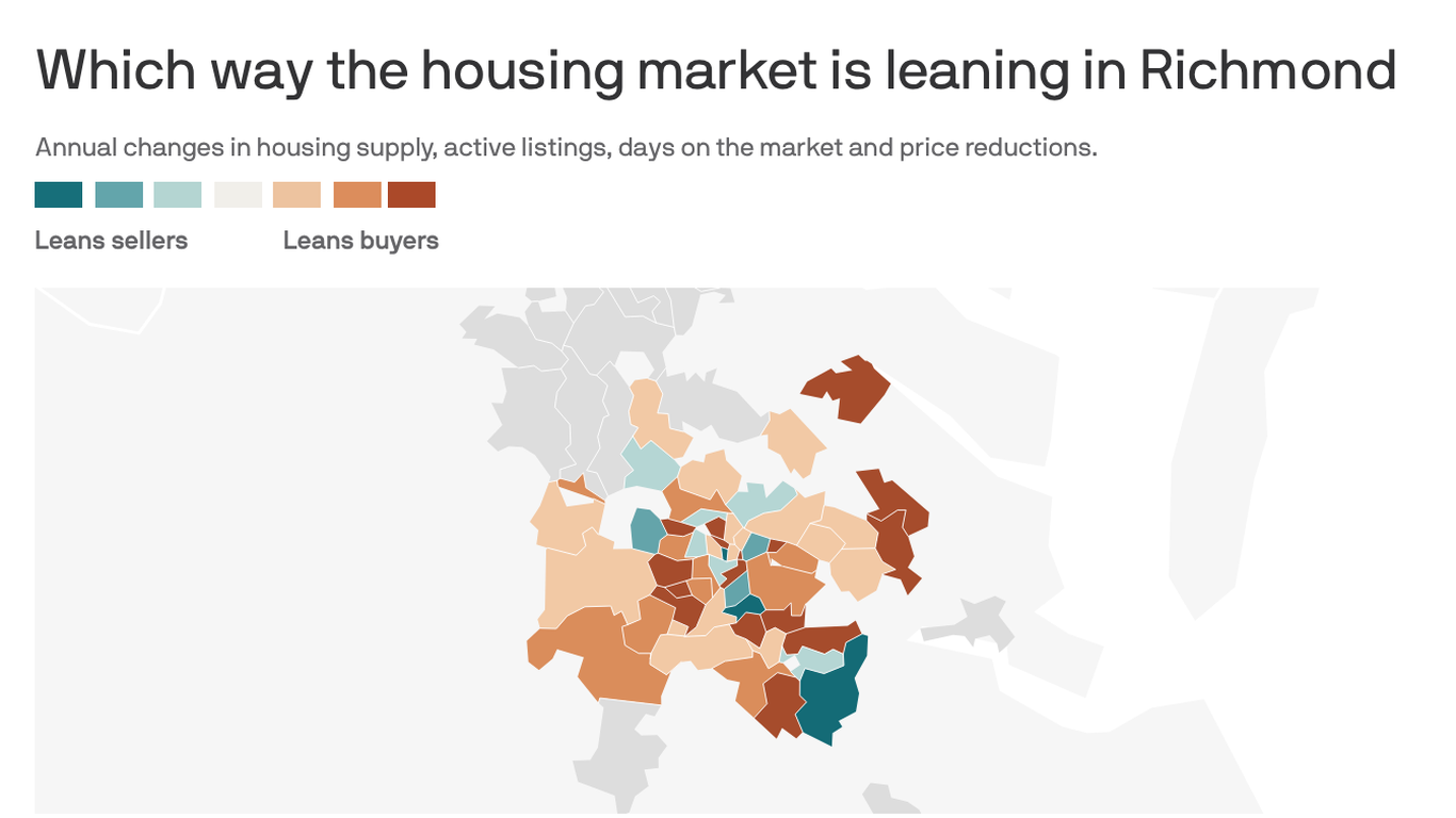 Mapped: Where Richmond homebuyers and sellers have the edge
