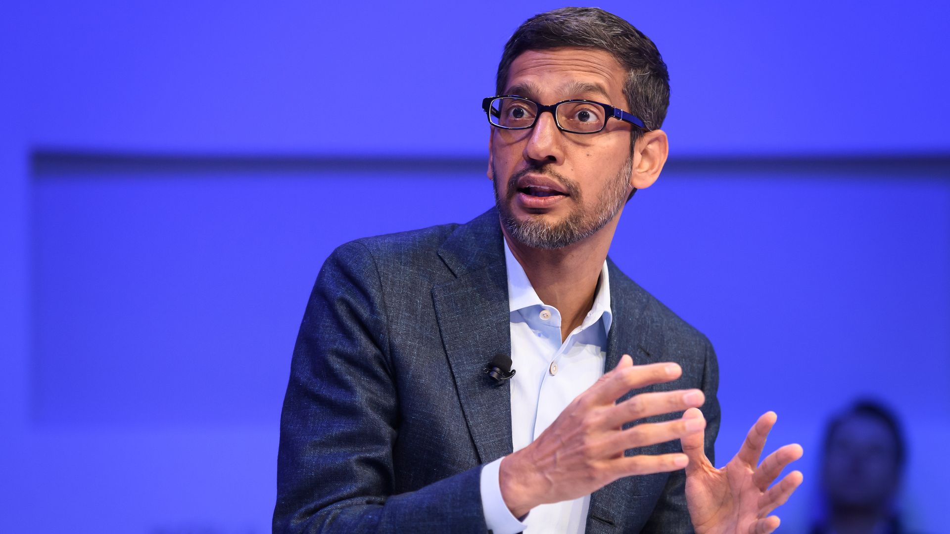 Google Ceo Sundar Pichai talking.