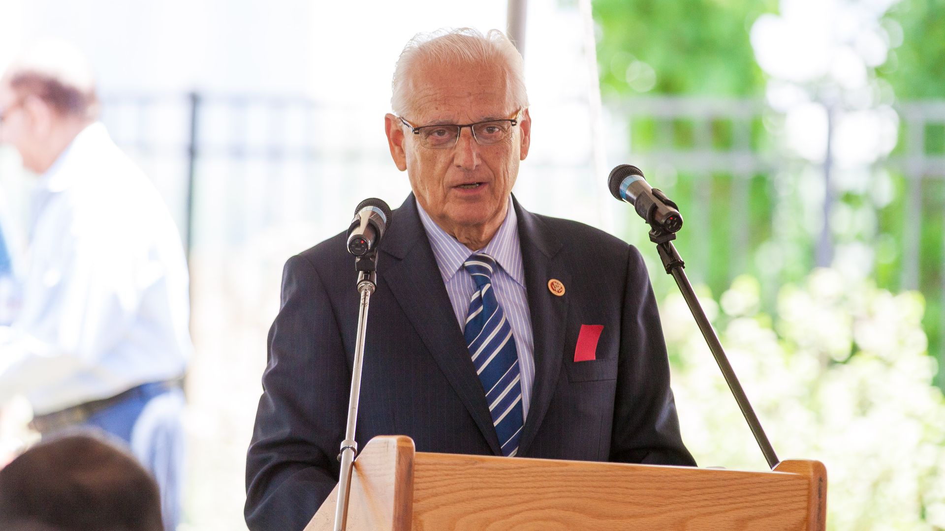 Reprsentative Bill Pascrel speaking at a lectern