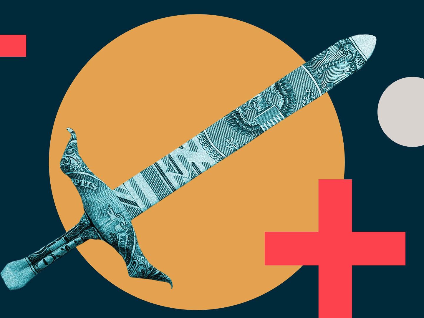 Minimalist Crossed Swords (Hell)' Sticker