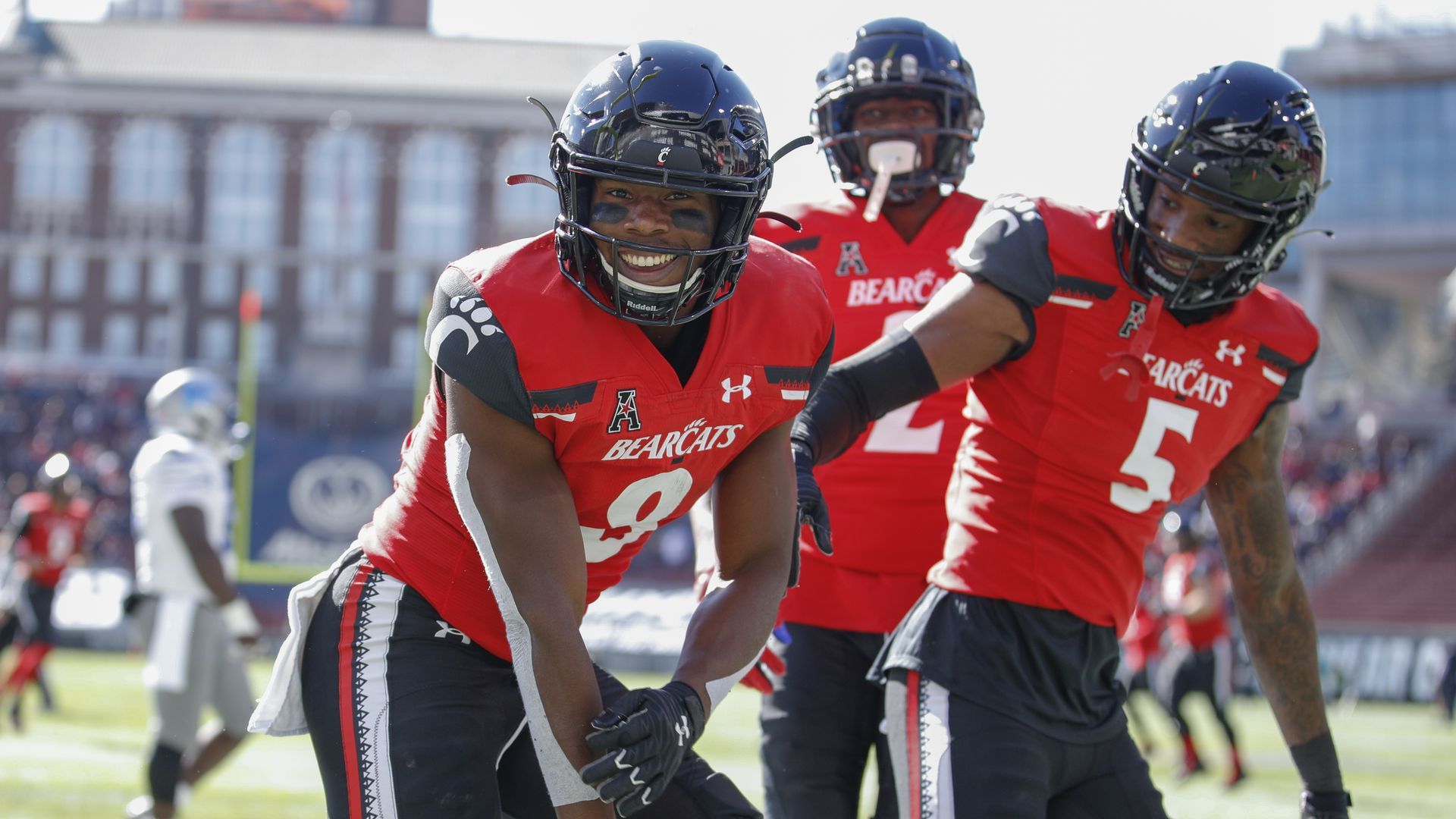 Picture of three football players