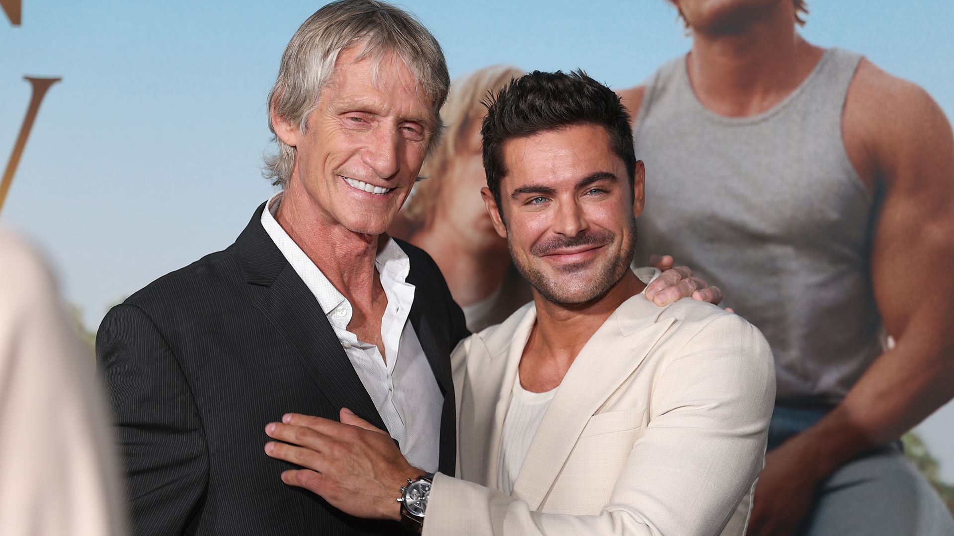 Zac Efron and Kevin Von Erich pose for a photo