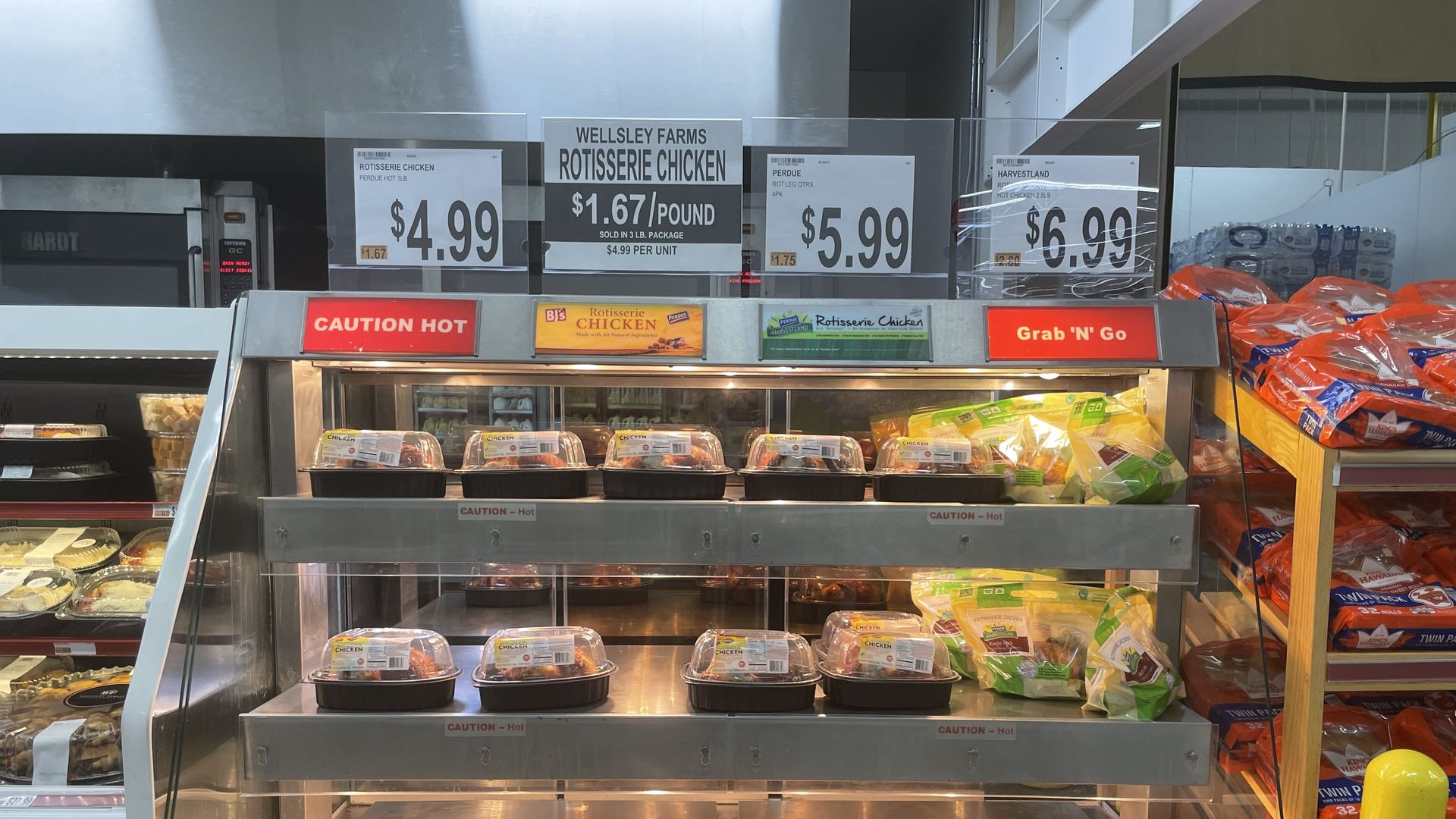 rotisserie chicken for sale at BJ's Wholesale Club