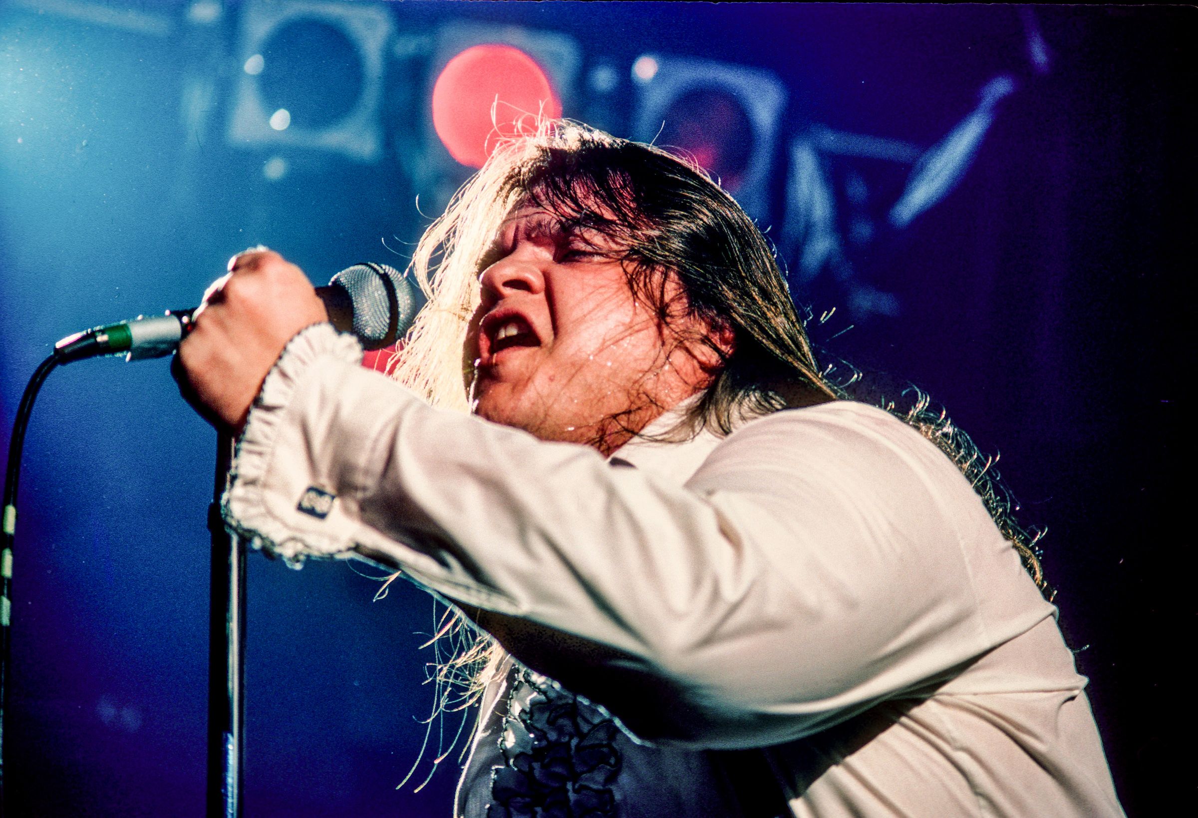 Meat Loaf performs on stage. 