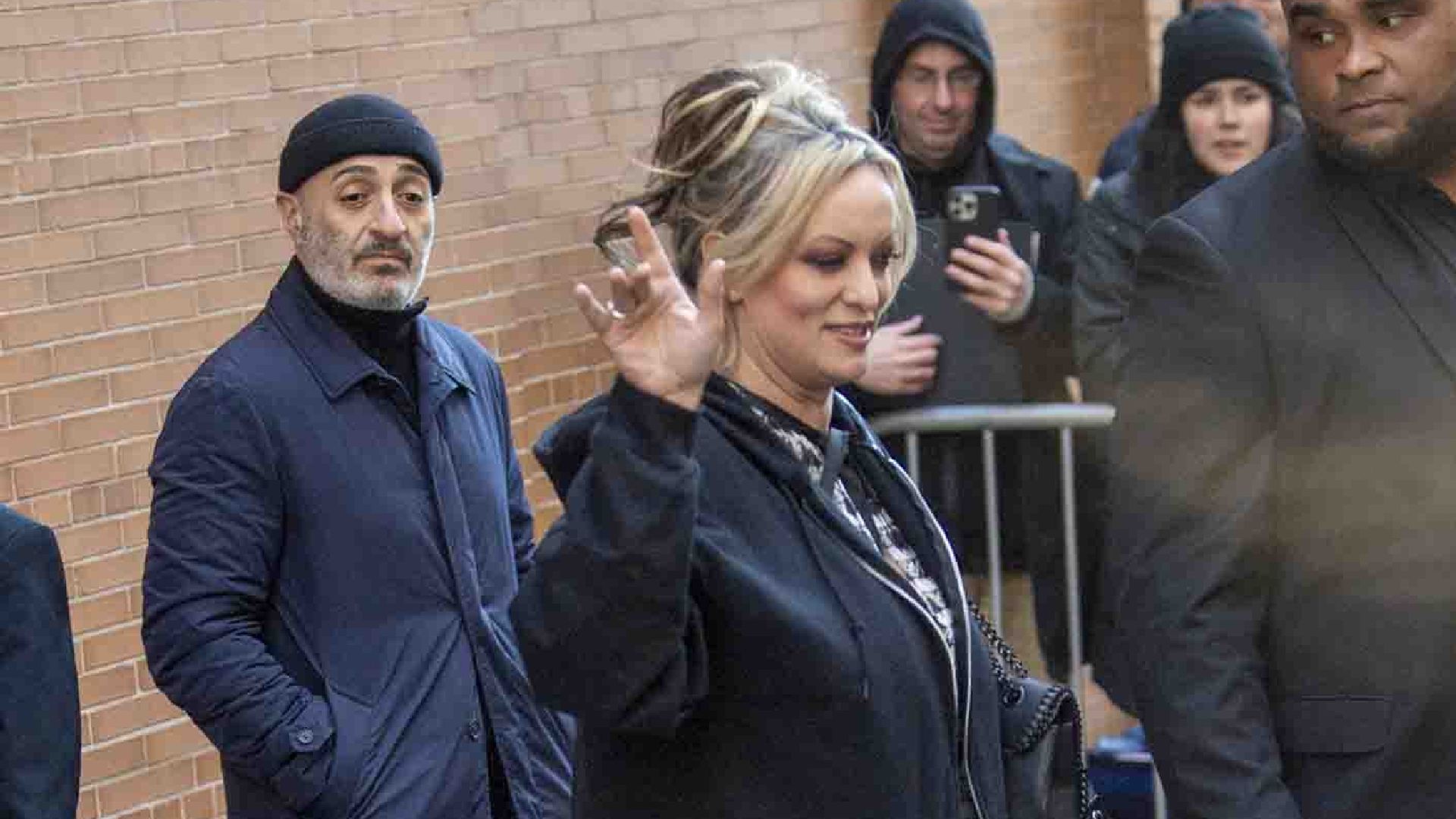 Stormy Daniels is seen leaving 'The View' on March 21, 2024 in New York, New York. (