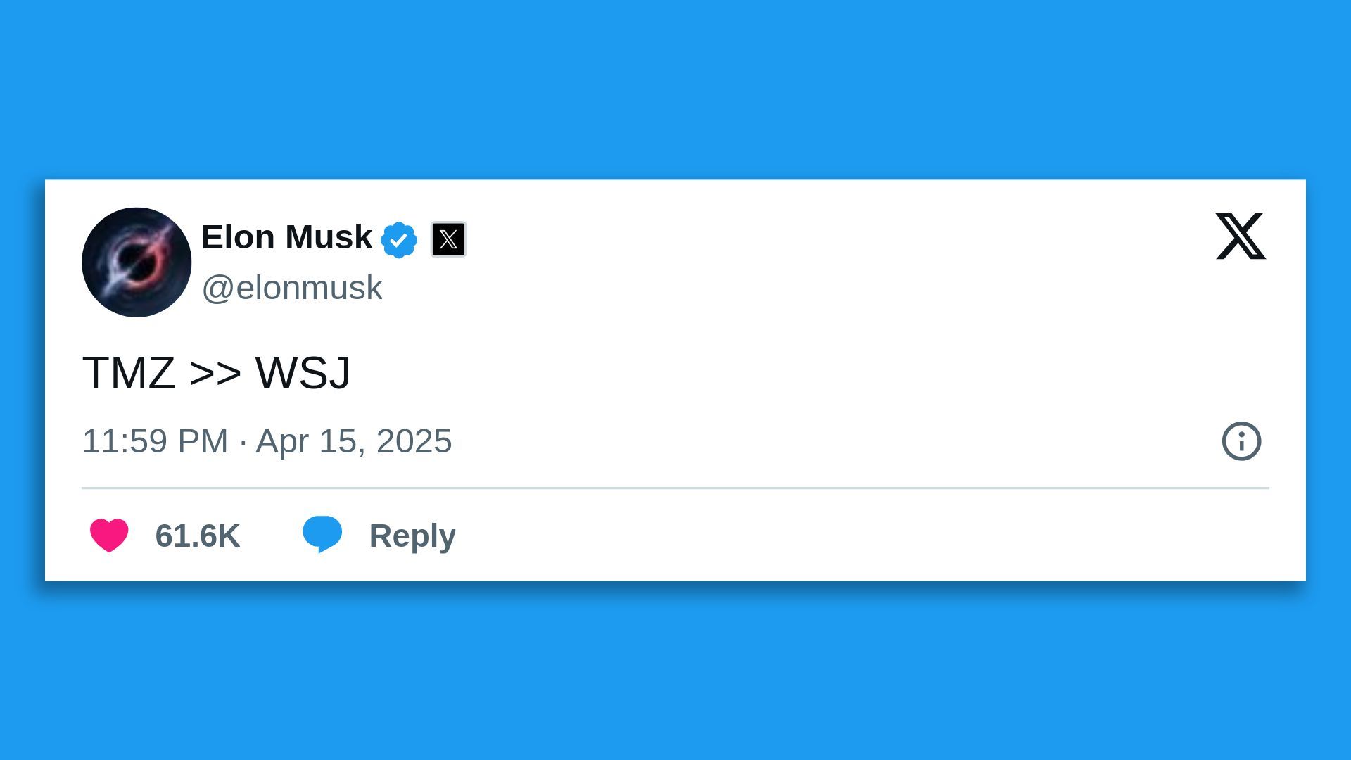 Elon Musk tweet about The Wall Street Journal