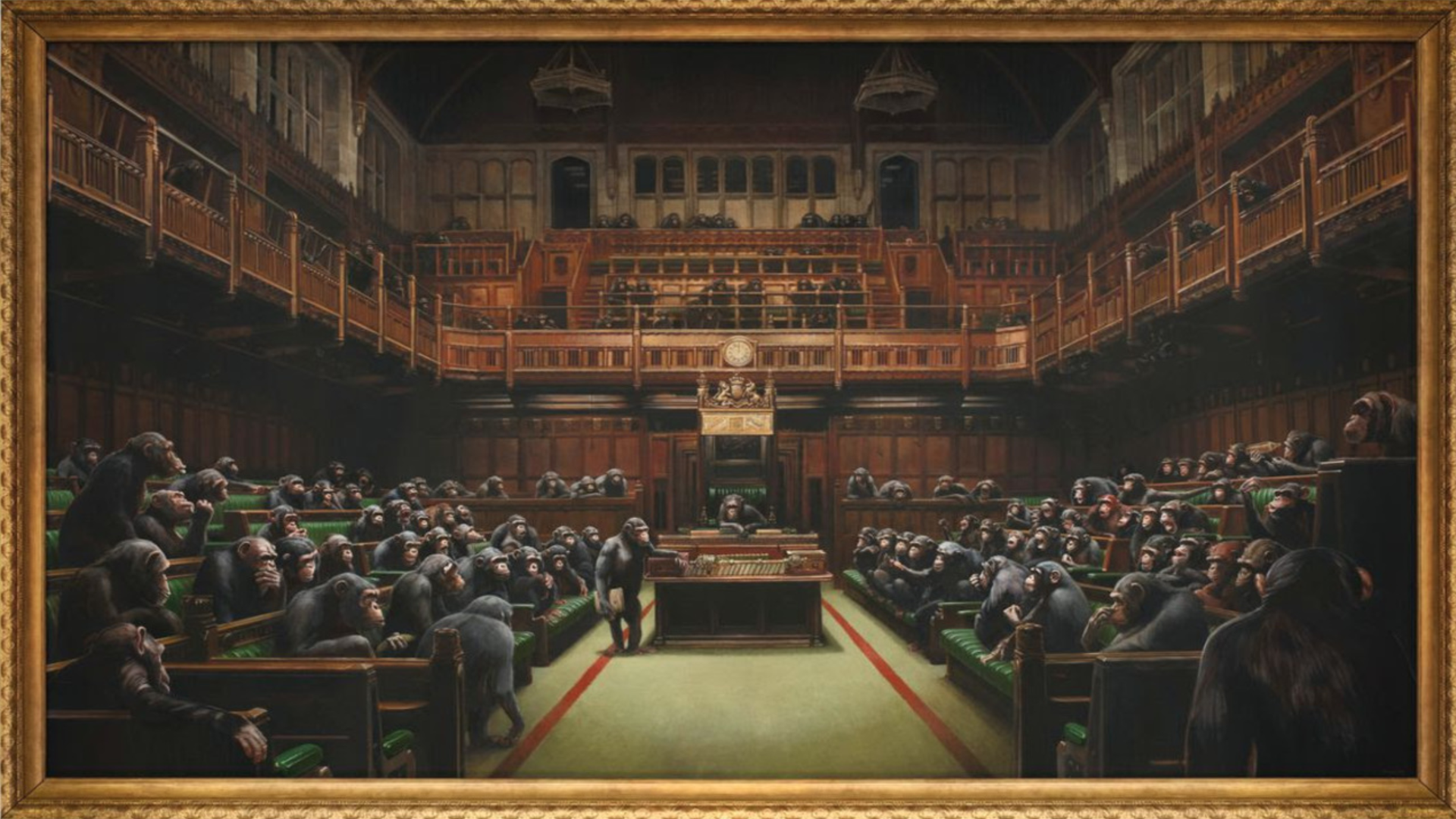 A picture of Banksy's painting.