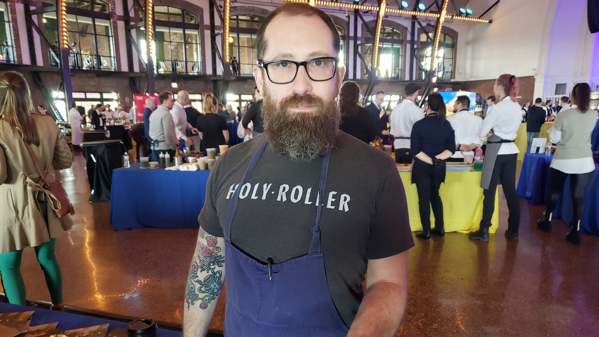 chef holding dish