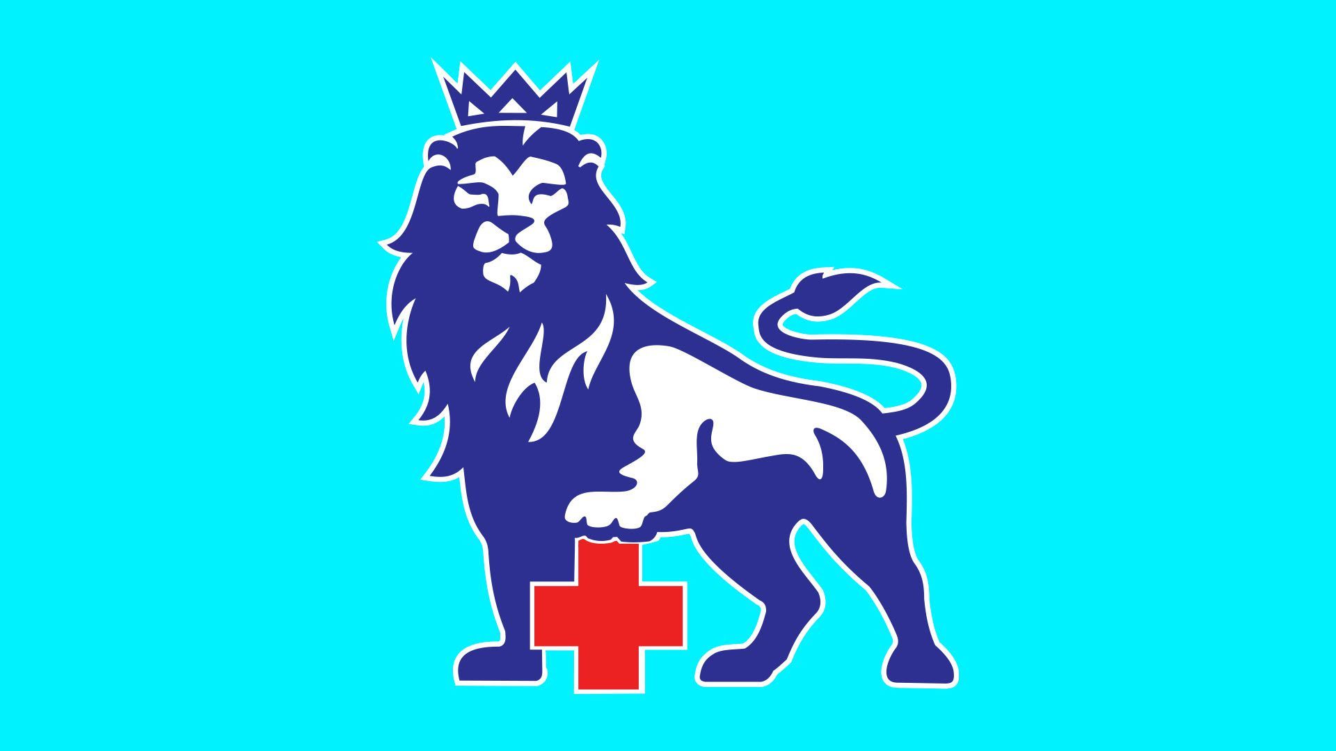 Illustration of the Premier League lion with a medical symbol