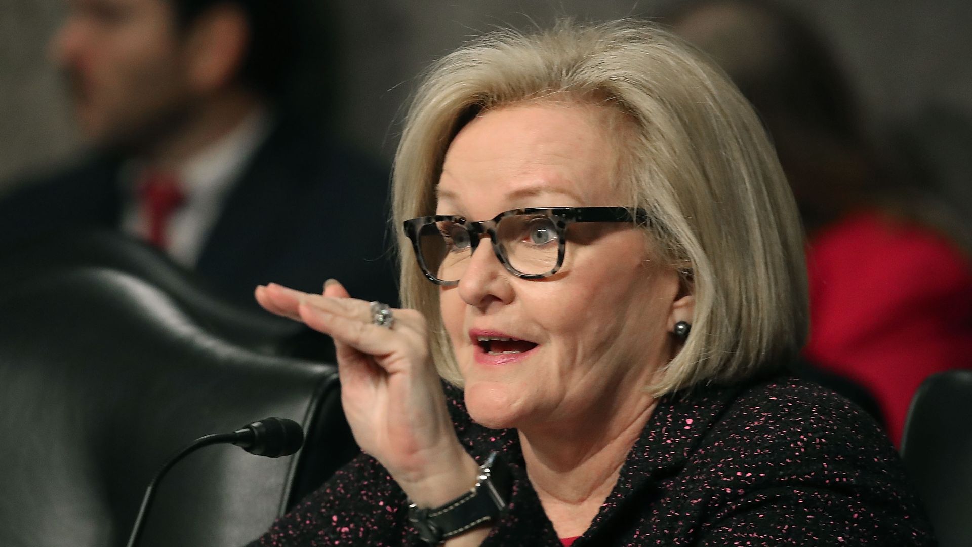 Claire McCaskill speaks at a Senate hearing.