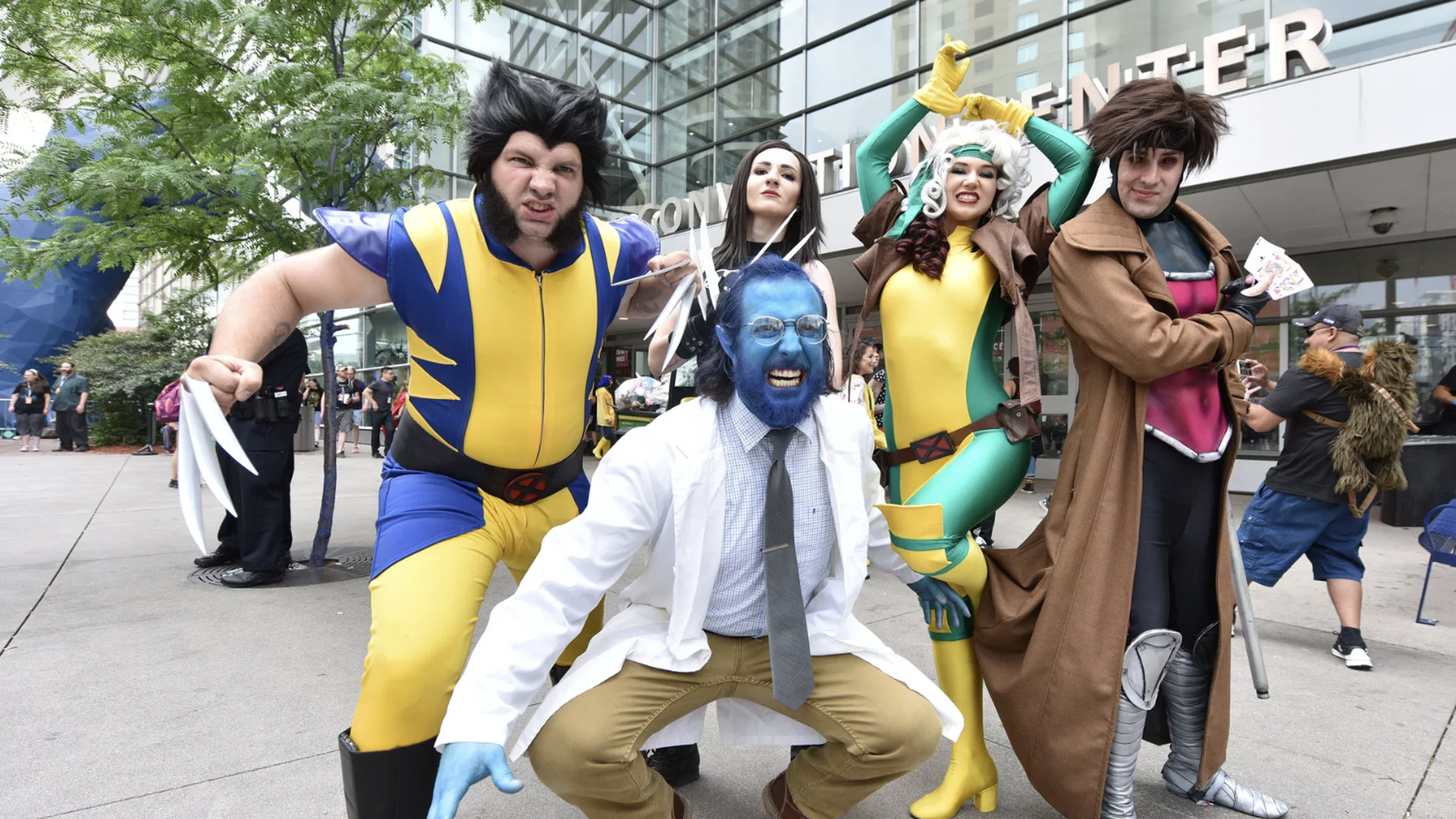 Fans pose outside the Colorado Convention Center in 2018.