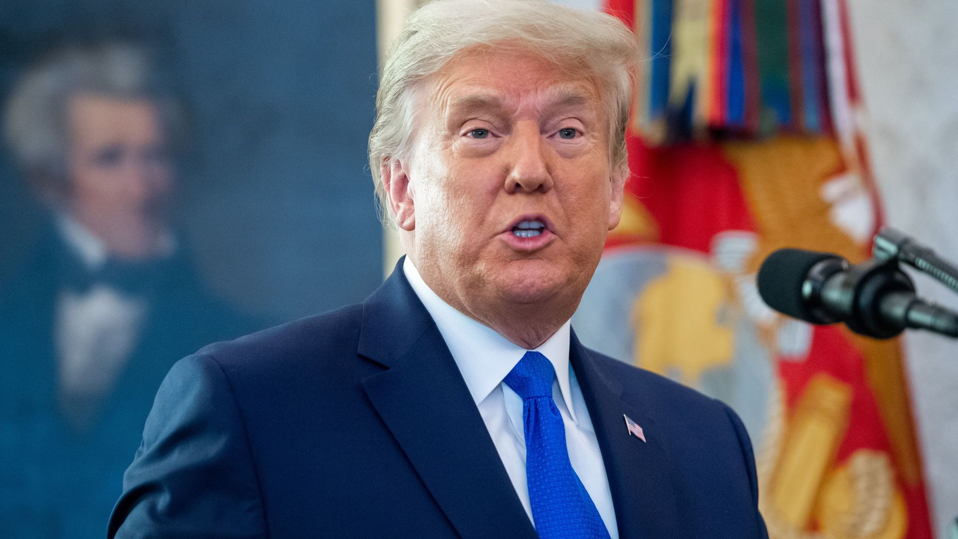 Trump speaking in the White House on Dec. 7.