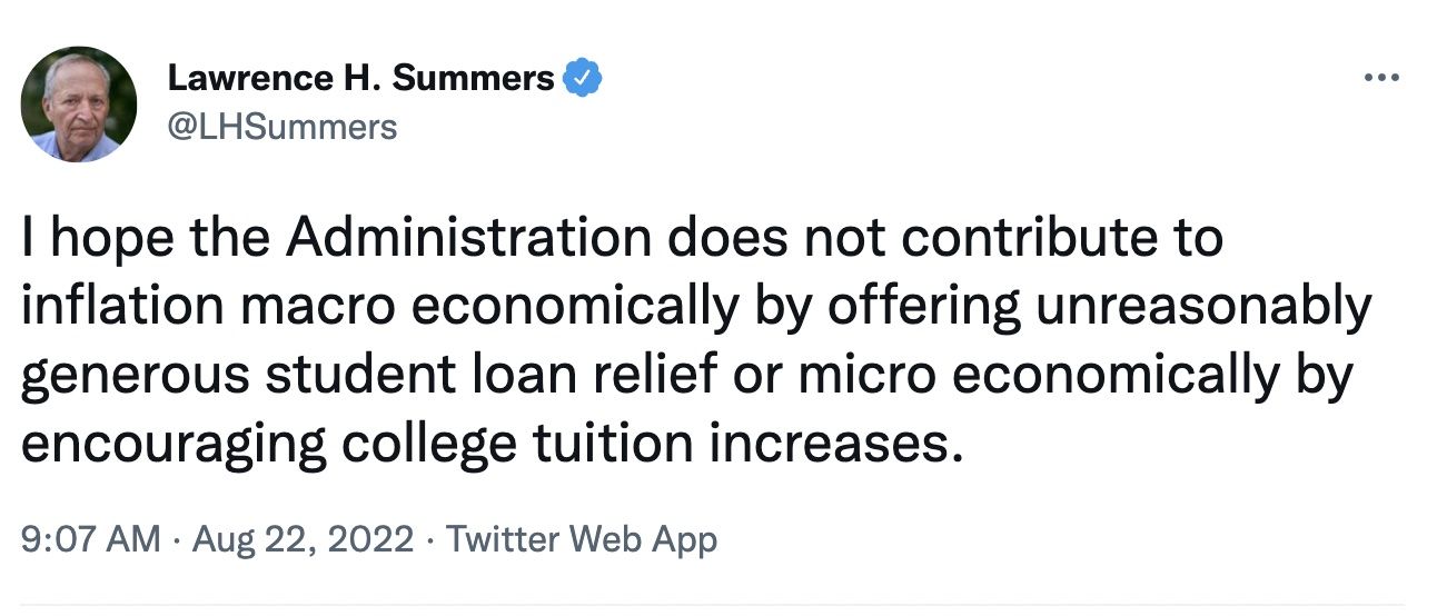 Larry Summers tweet