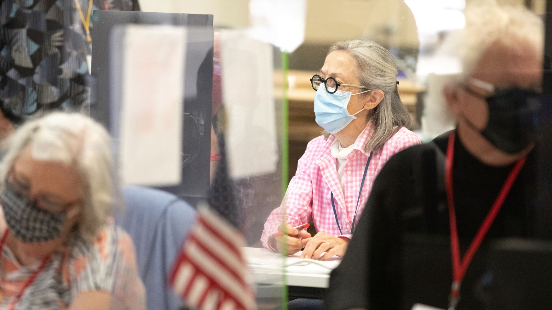  Votes are counted by staff at the Maricopa County Elections Department office on November 5, 2020 in Phoenix, Arizona. 