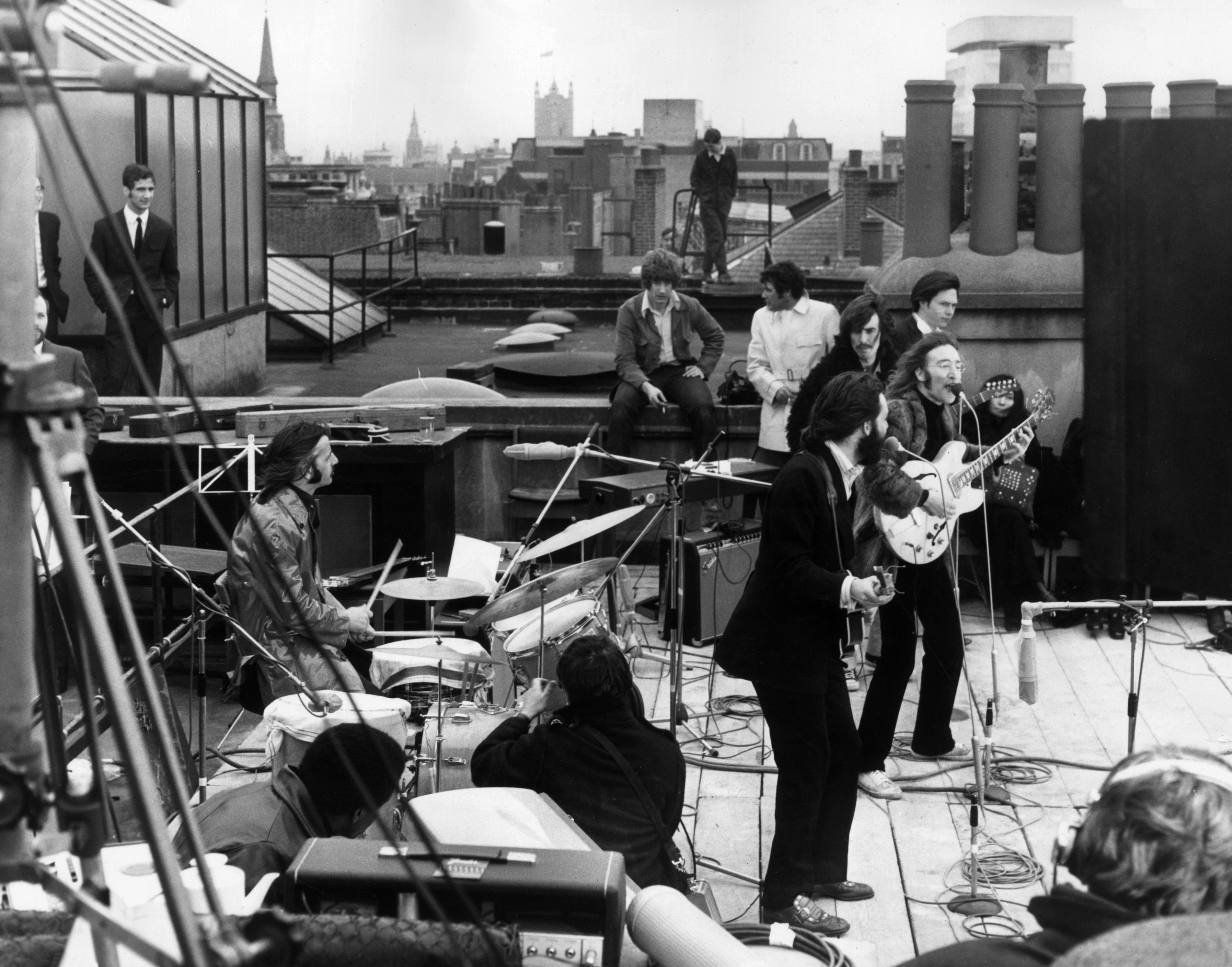 The Beatles at their last public performance on Jan. 30, 1969. Photo: Express/Getty Images