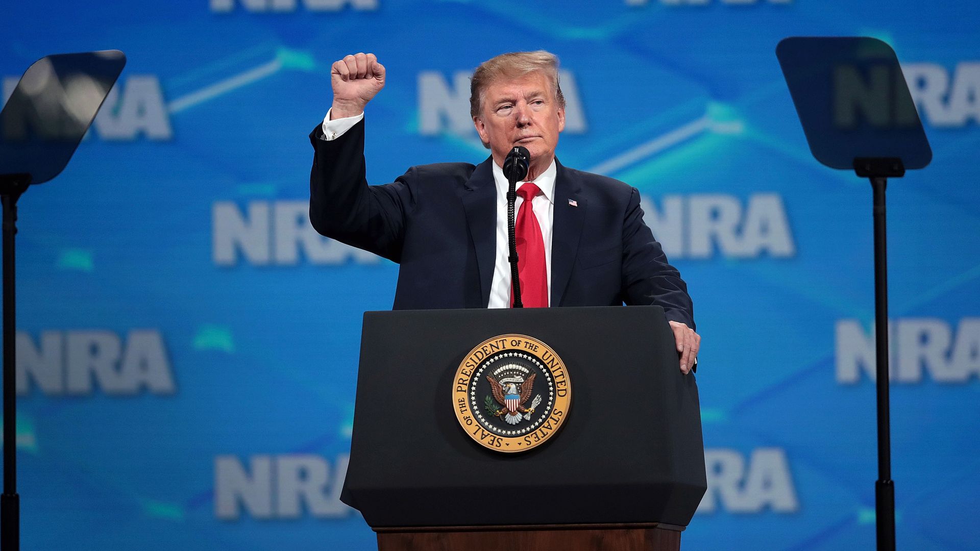 Donald trump at an NRA talk