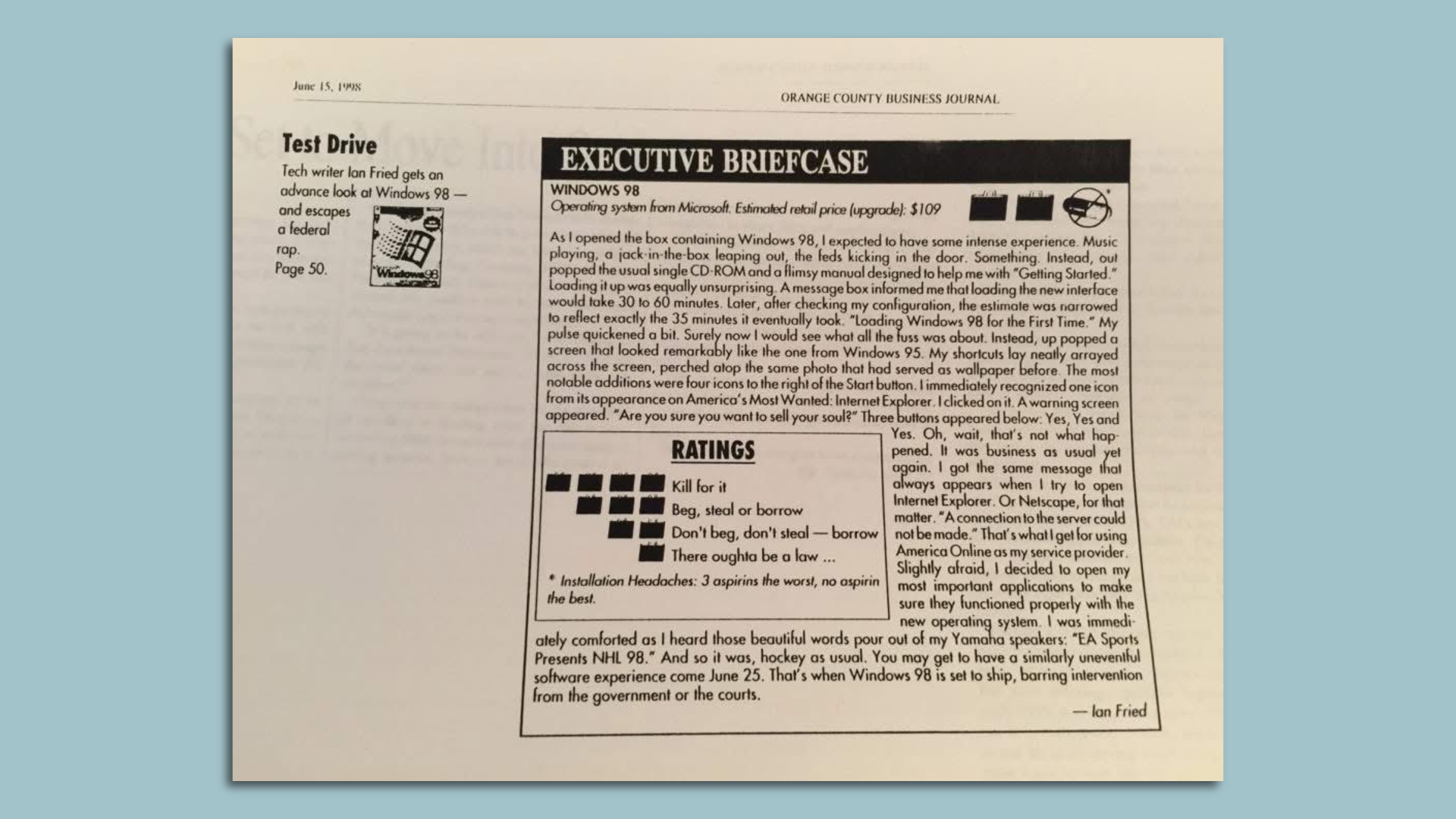 A review of Windows 98