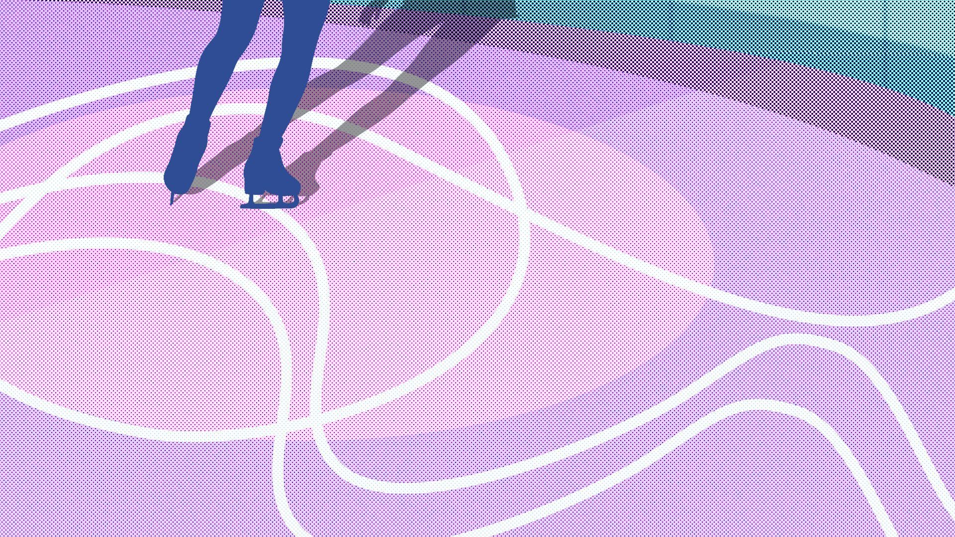 Illustration of a figure skater on ice