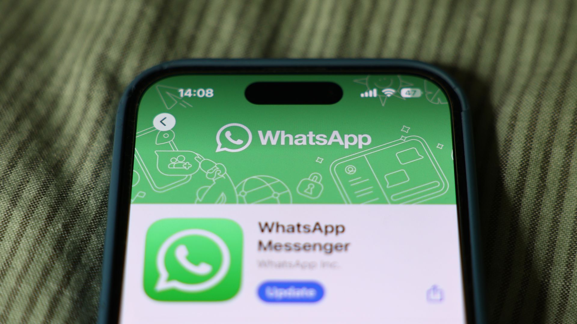 WhatsApp available for download on an app store