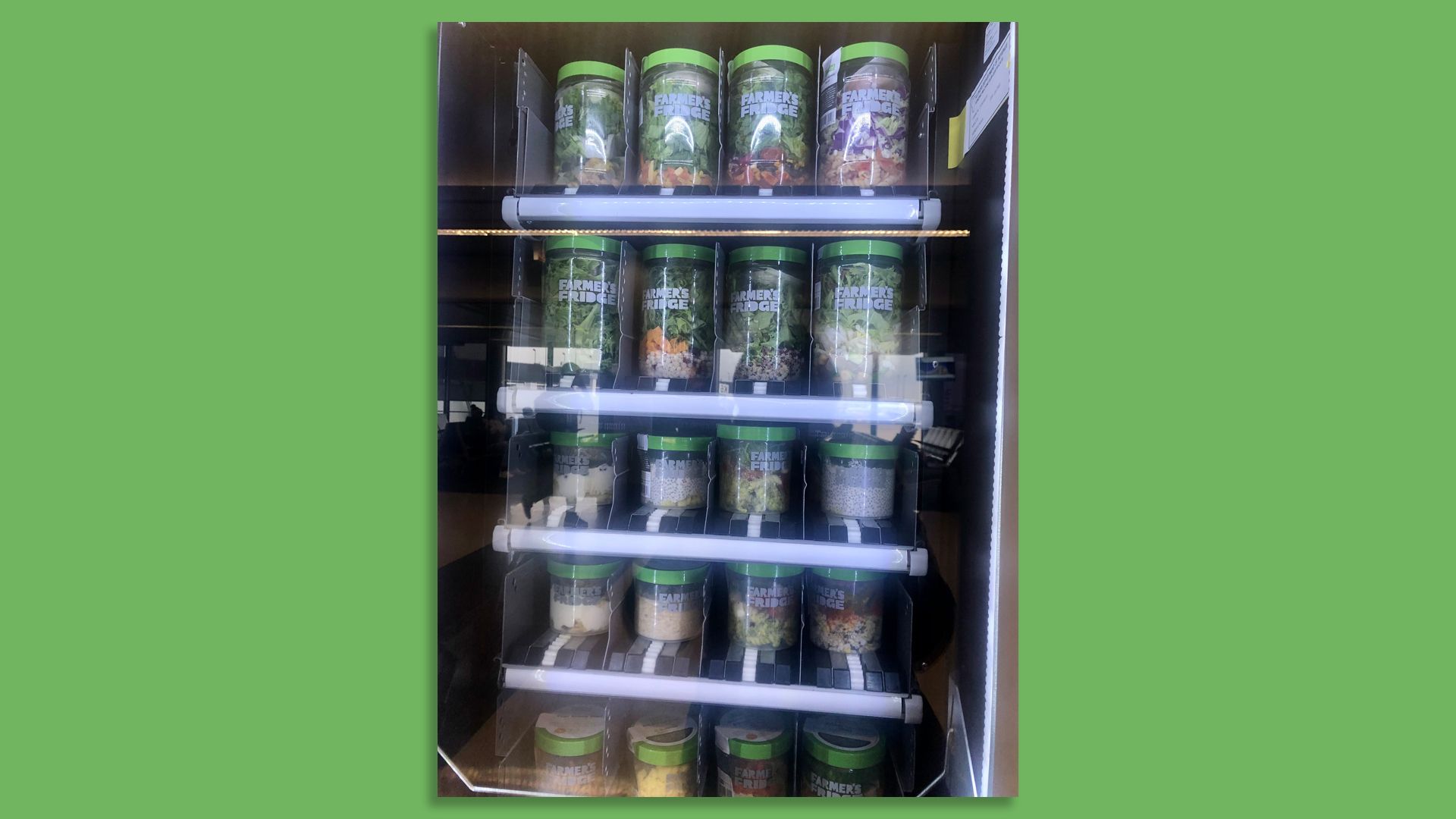 A salad-in-a-jar vending machine at Chicago O'Hare airport