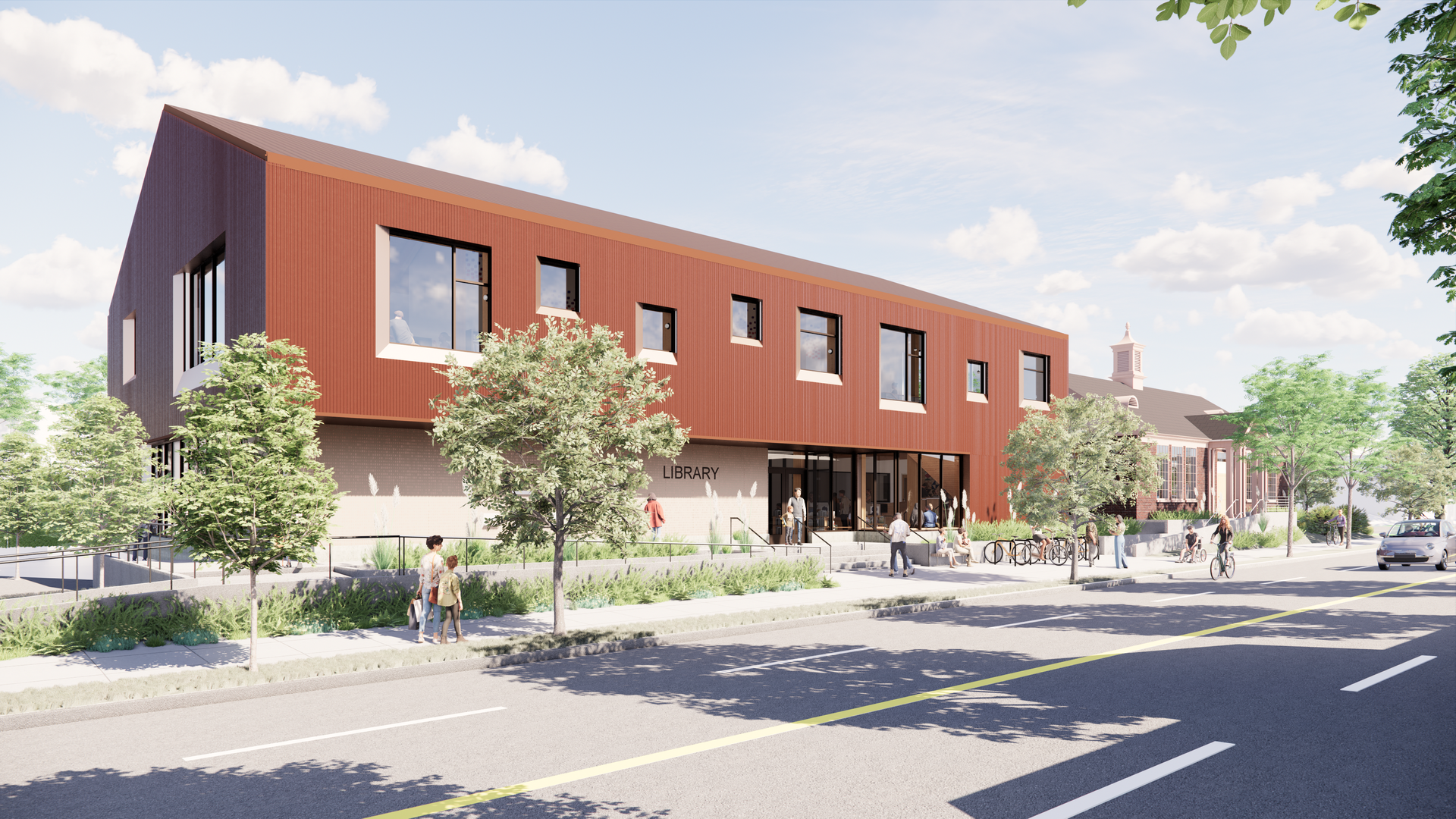 Caption: A rendering of what the new Belmont Library will look like when completed next winter. Photo: Courtesy of Multnomah County Library/Bora Architecture and Interiors 