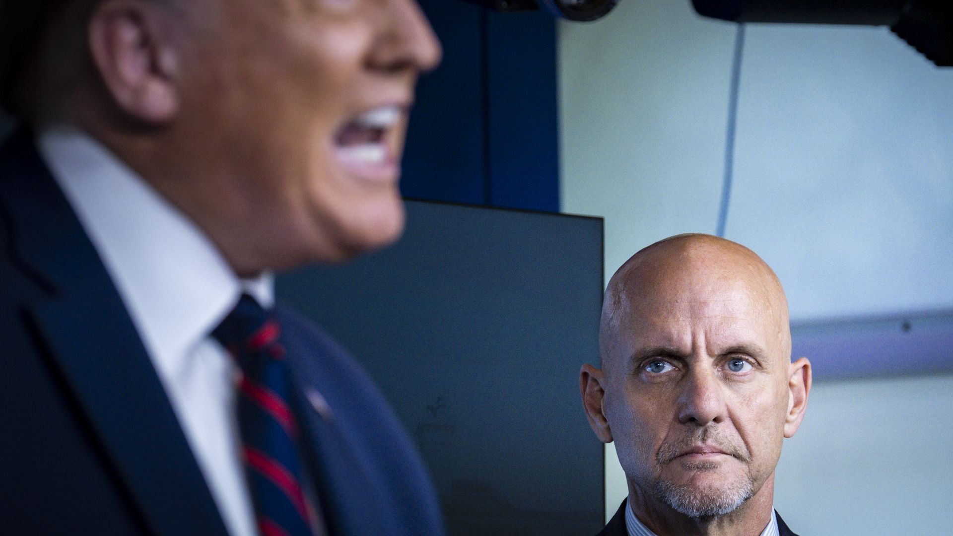 President Trump and FDA commissioner Stephen Hahn.