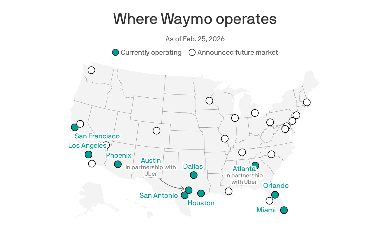 axios.com - Sabrina Moreno - Waymo could expand to Virginia under new driverless car bill