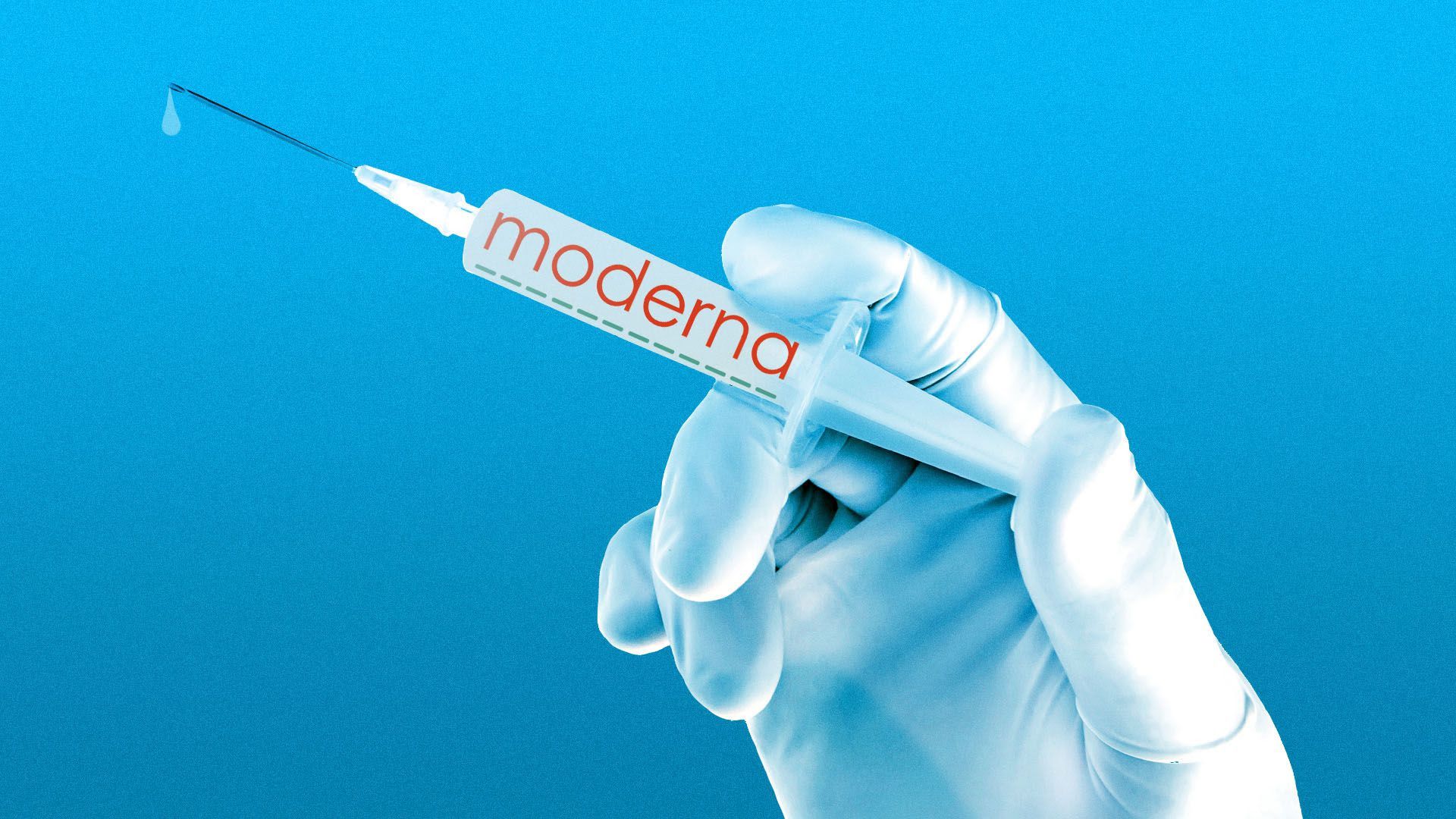 Illustration of a vaccine with Modera written on it