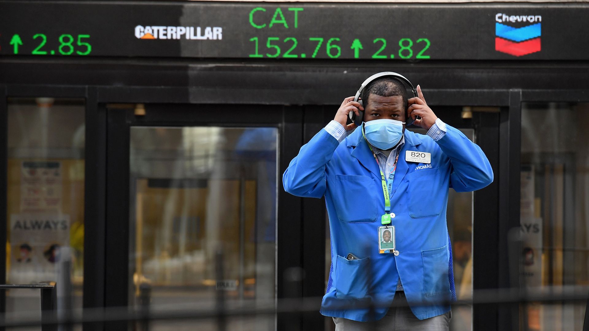 Trader outside the New York Stock Exchange