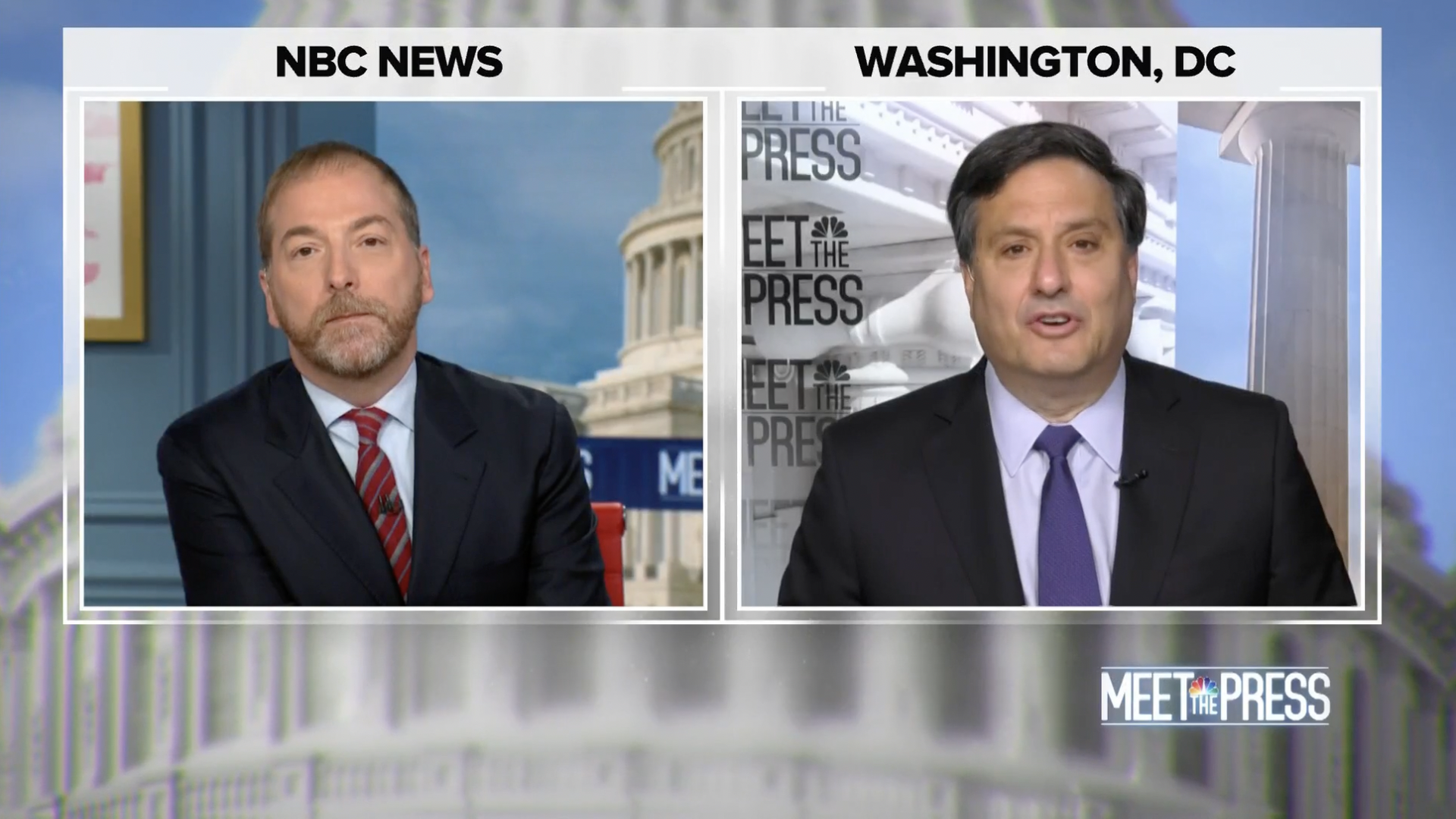 White House chief of staff Ron Klain is seen while speaking on 