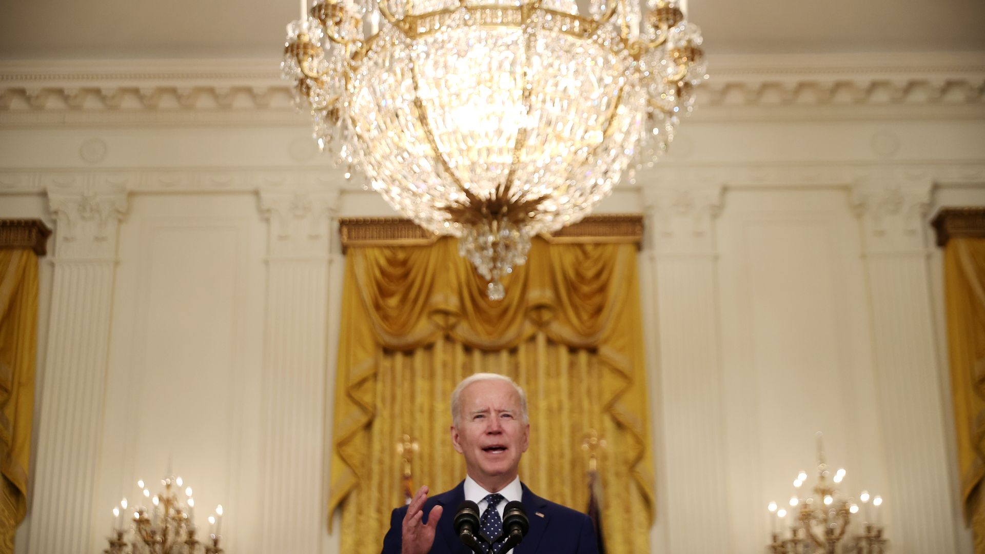 President Biden is seen delivering remarks about Russia.