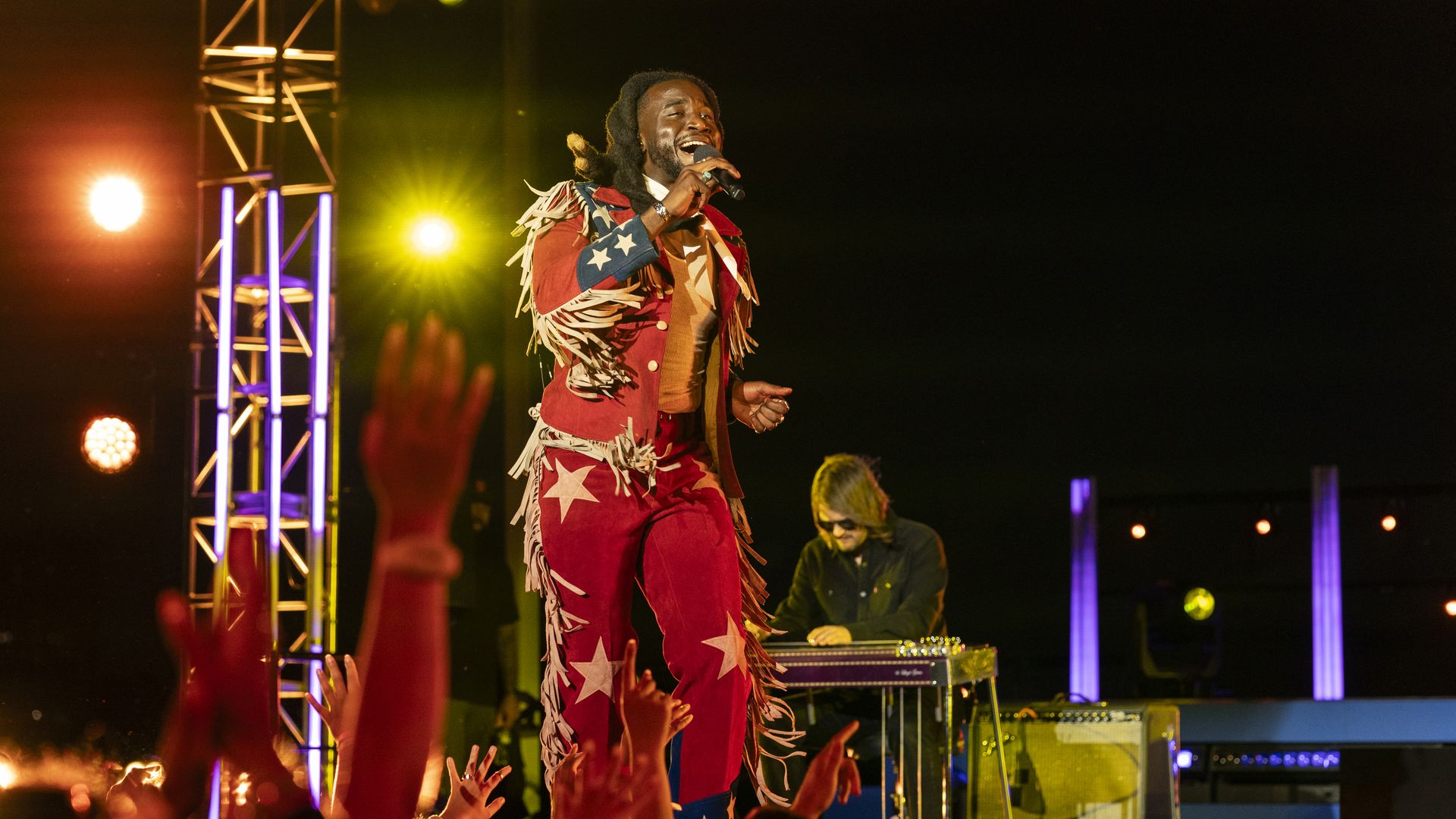 MACY'S 4TH OF JULY FIREWORKS -- Shaboozey -- Pictured: Shaboozey rehearses for the Macy's 4th of July Fireworks -- (Photo by: Ralph Bavaro/NBC via Getty Images)
