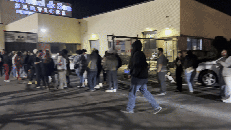 a gif of a long line